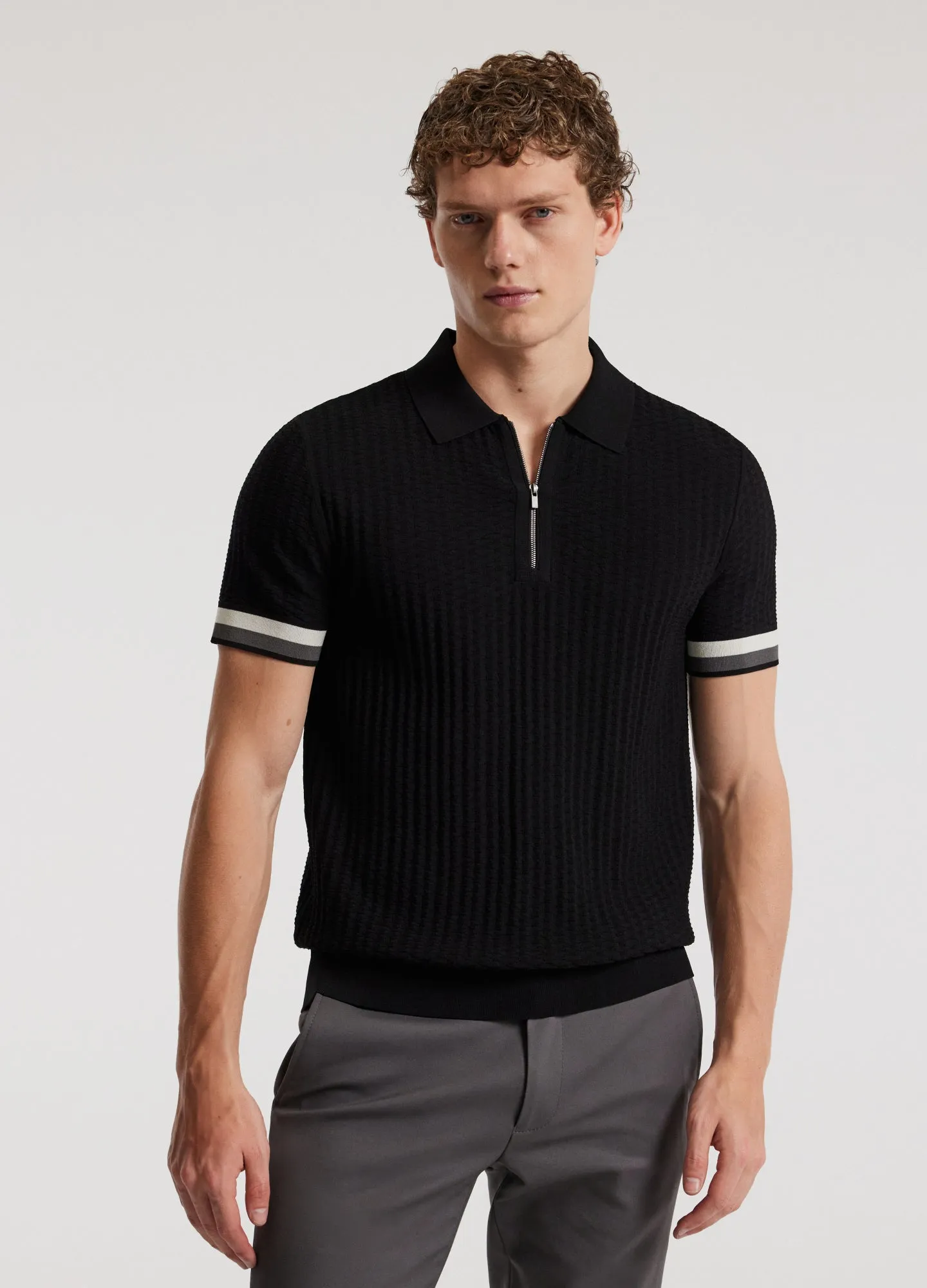 Double Stripe Polo Black sold by Calibre product image thumbnail 3