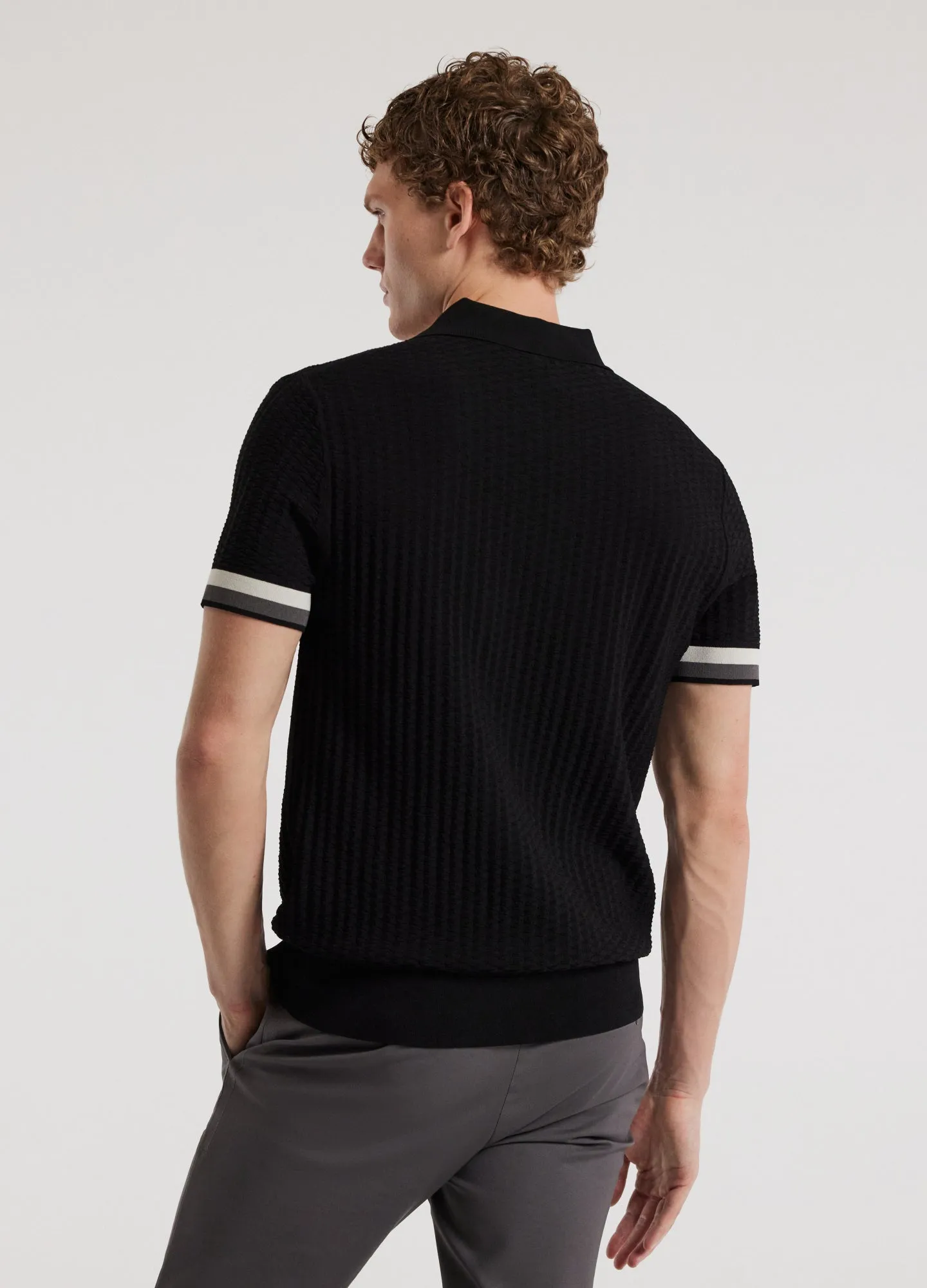 Double Stripe Polo Black sold by Calibre product image thumbnail 5