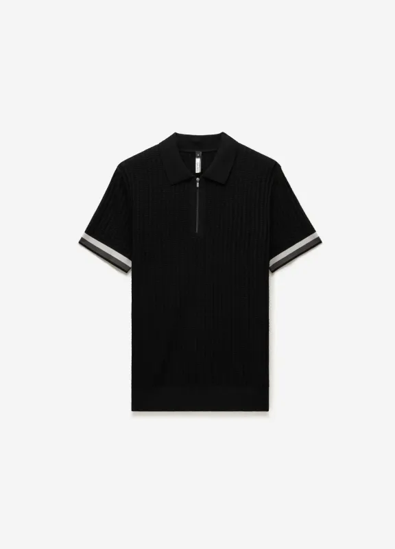 Double Stripe Polo Black sold by Calibre