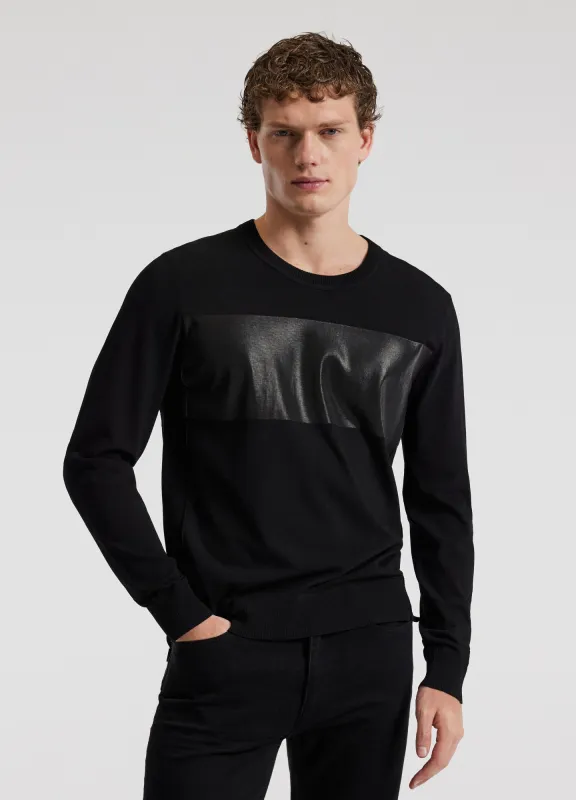 Bonded Stripe Sweater Black sold by Calibre
