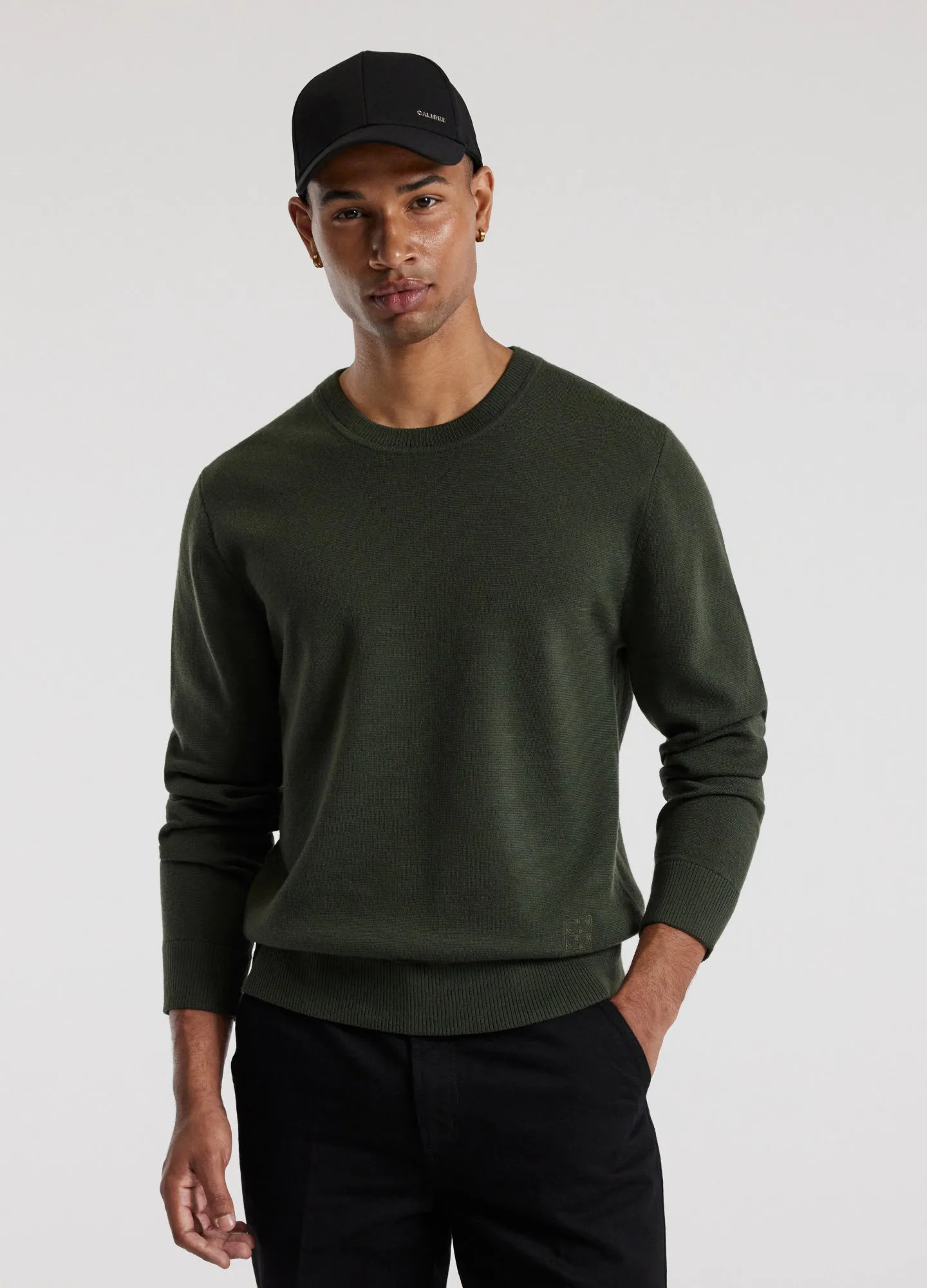 Crew Neck Merino Sweater Pine Green sold by Calibre product image thumbnail 3