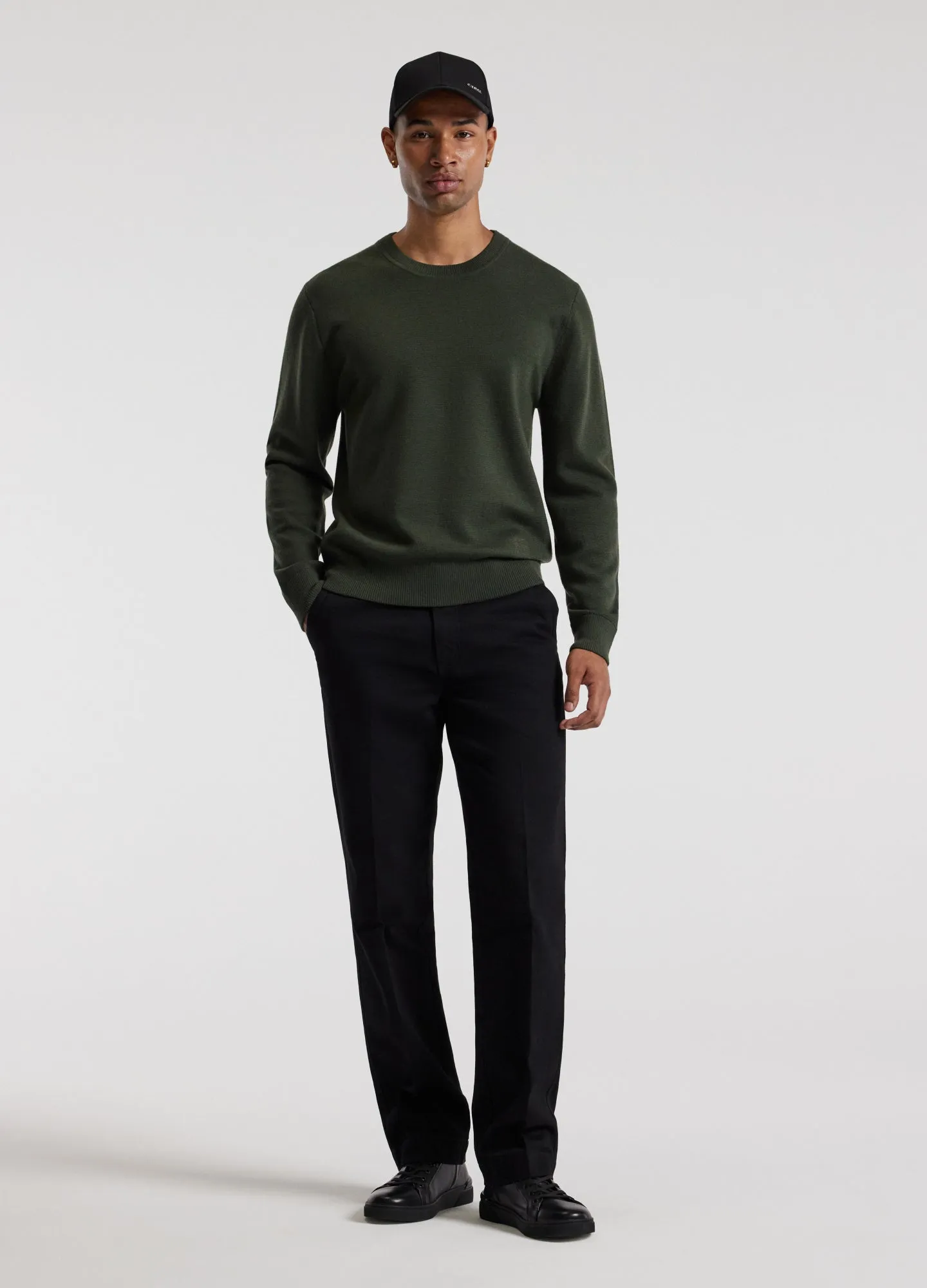 Crew Neck Merino Sweater Pine Green sold by Calibre product image thumbnail 2