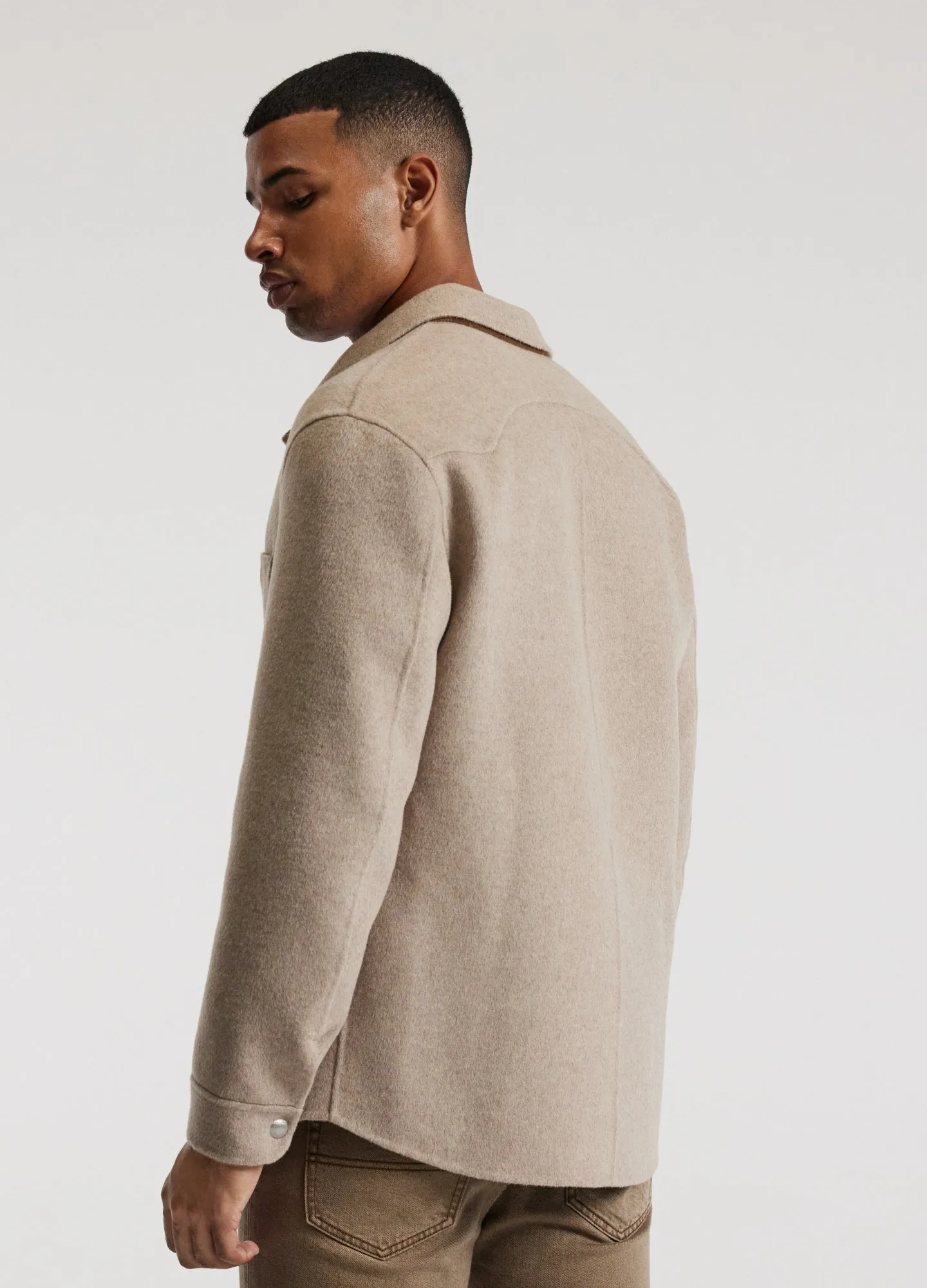 Double Face Shirt Jacket Oatmeal sold by Calibre product image thumbnail 5