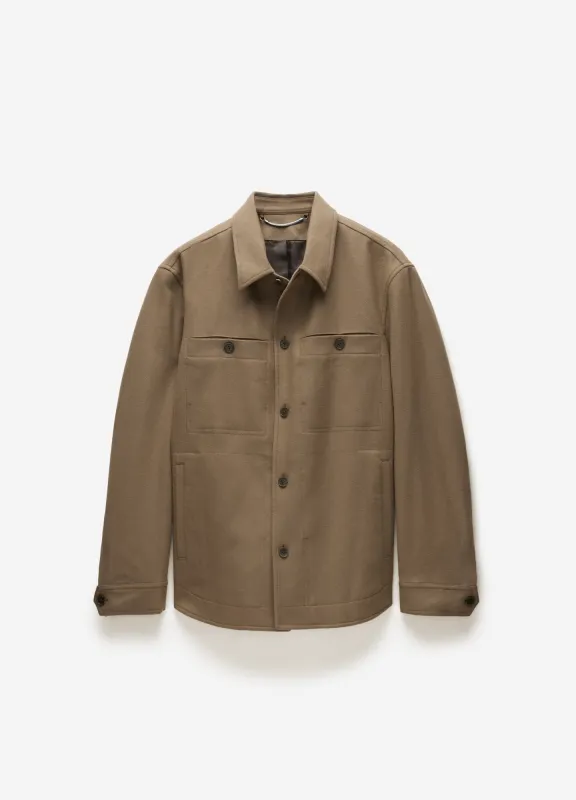 Melton Shirt Jacket Latte sold by Calibre