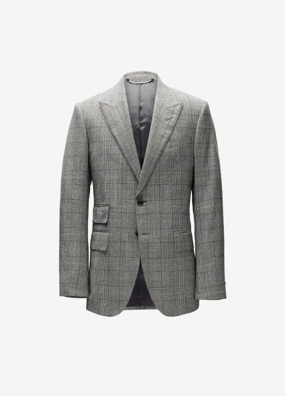 Glen Check Suit Jacket Grey sold by Calibre