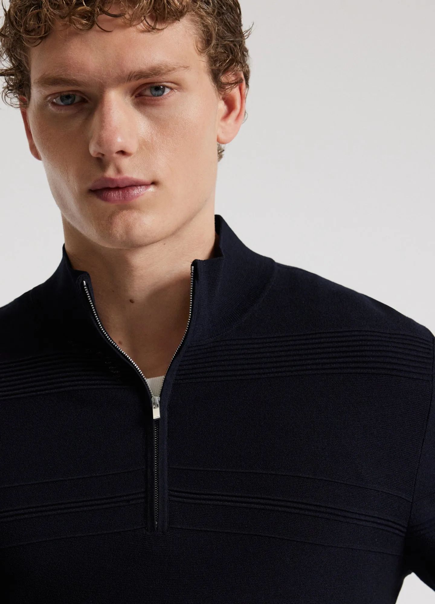 Quarter Zip Sweater Navy sold by Calibre product image thumbnail 4