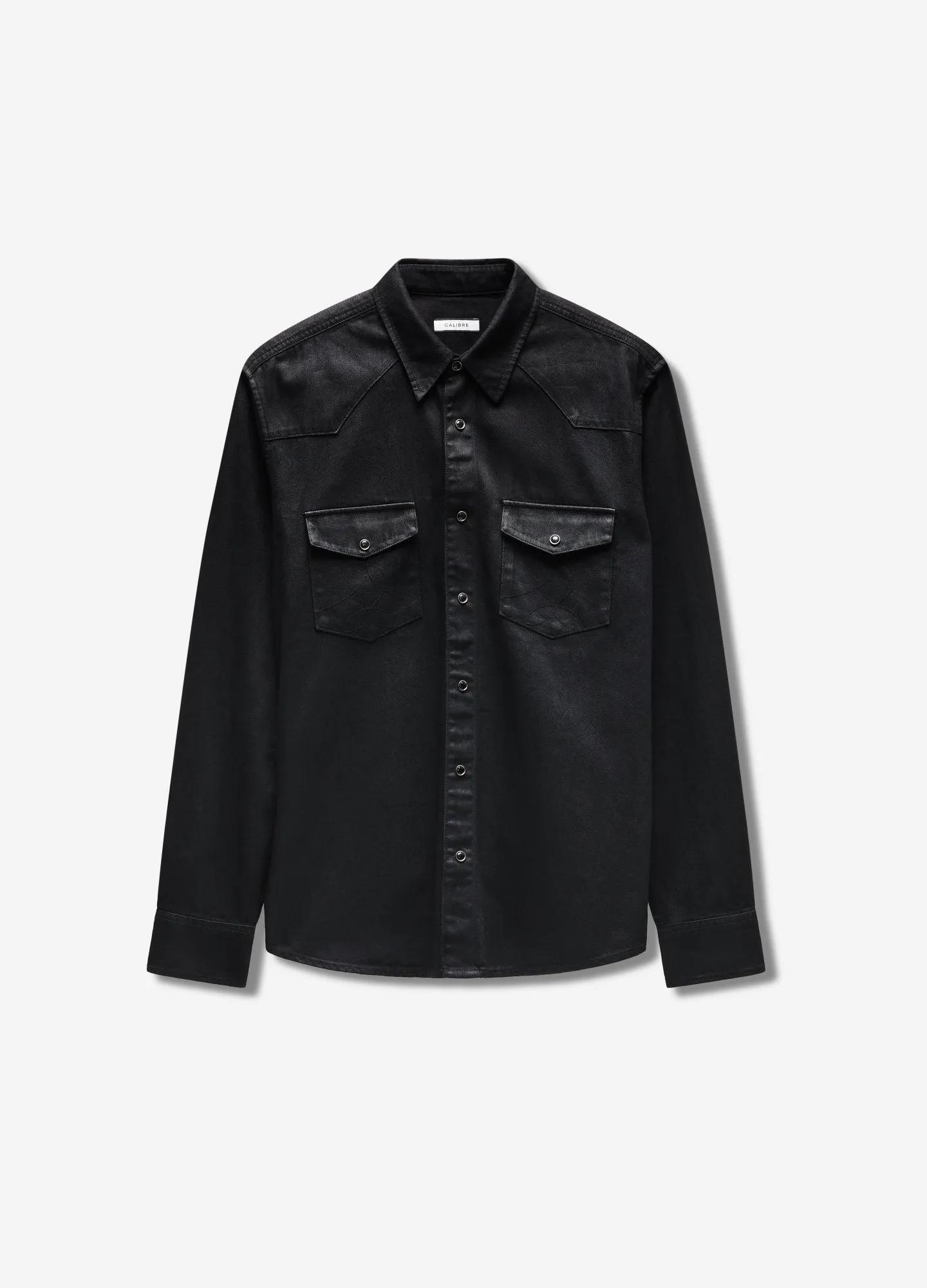 Coated Denim Western Shirt Black sold by Calibre product image thumbnail 2