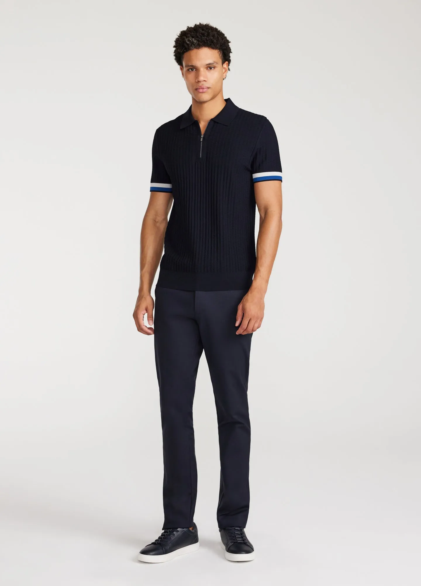 Double Stripe Polo Navy sold by Calibre product image thumbnail 2