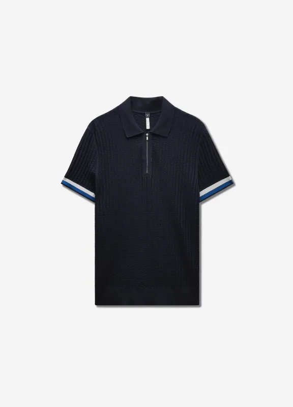 Double Stripe Polo Navy sold by Calibre