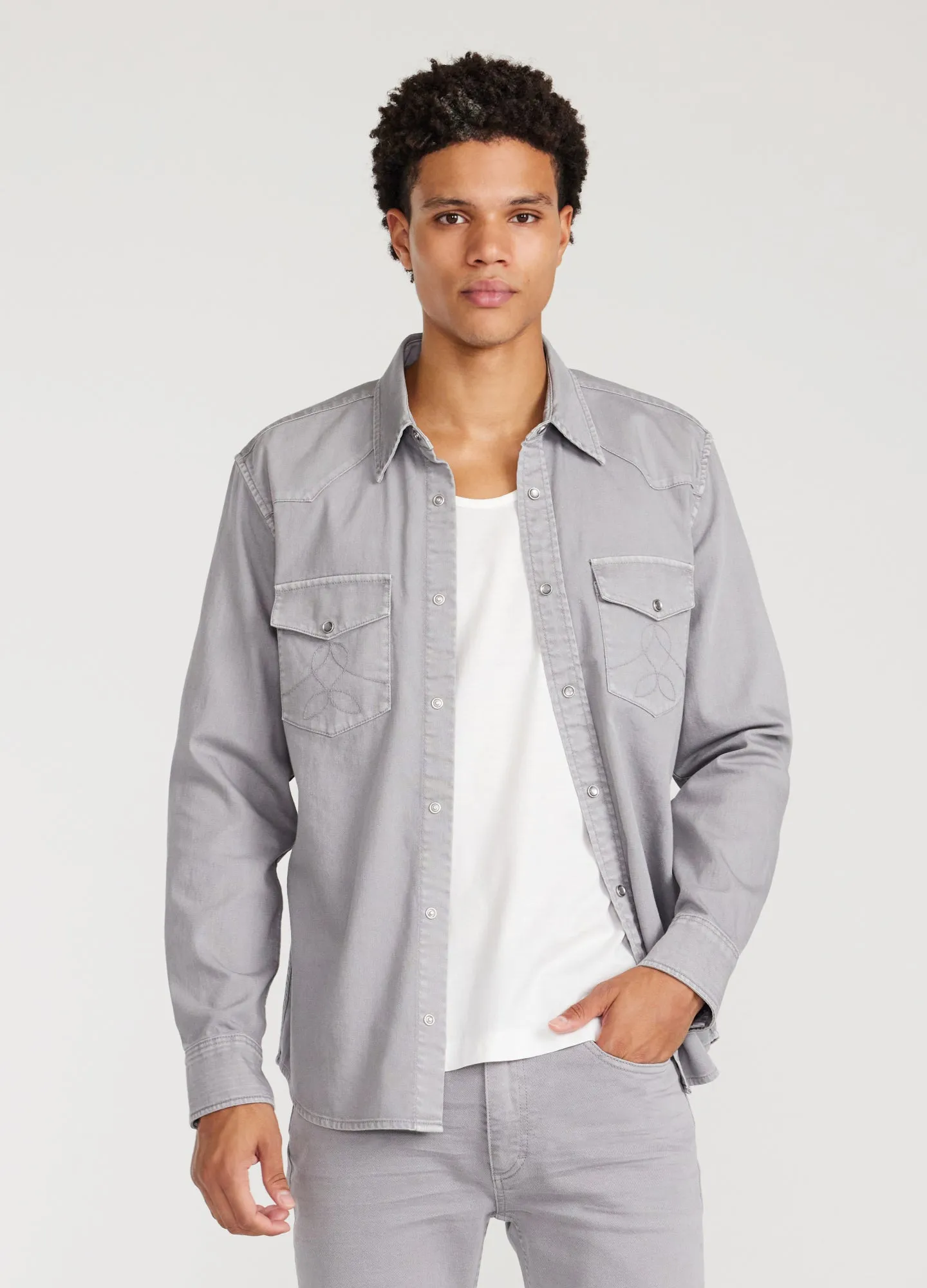 Overdyed Western Shirt Ash sold by Calibre product image thumbnail 3