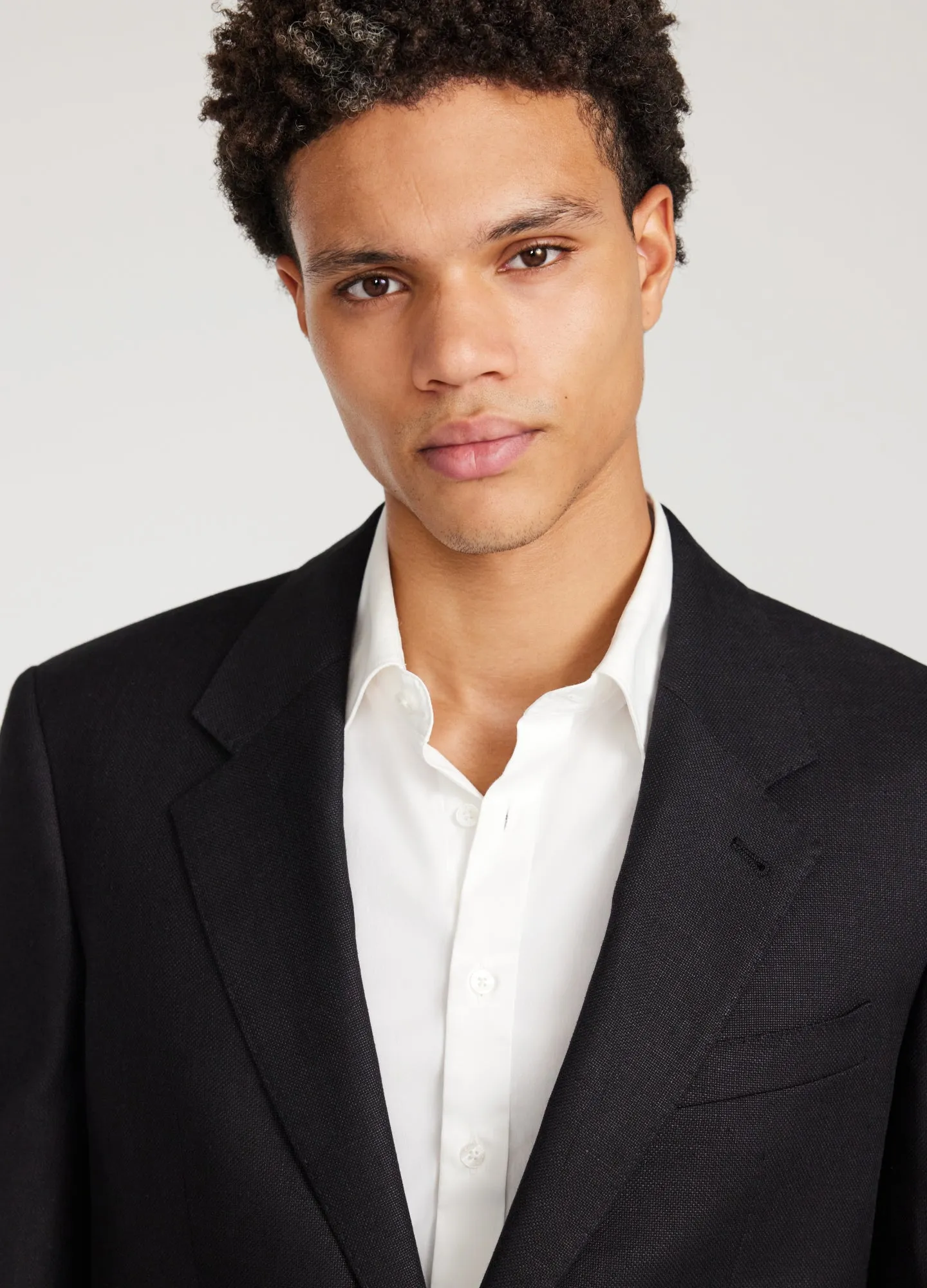 Linen Wool Hopsack Blazer Black sold by Calibre product image thumbnail 4