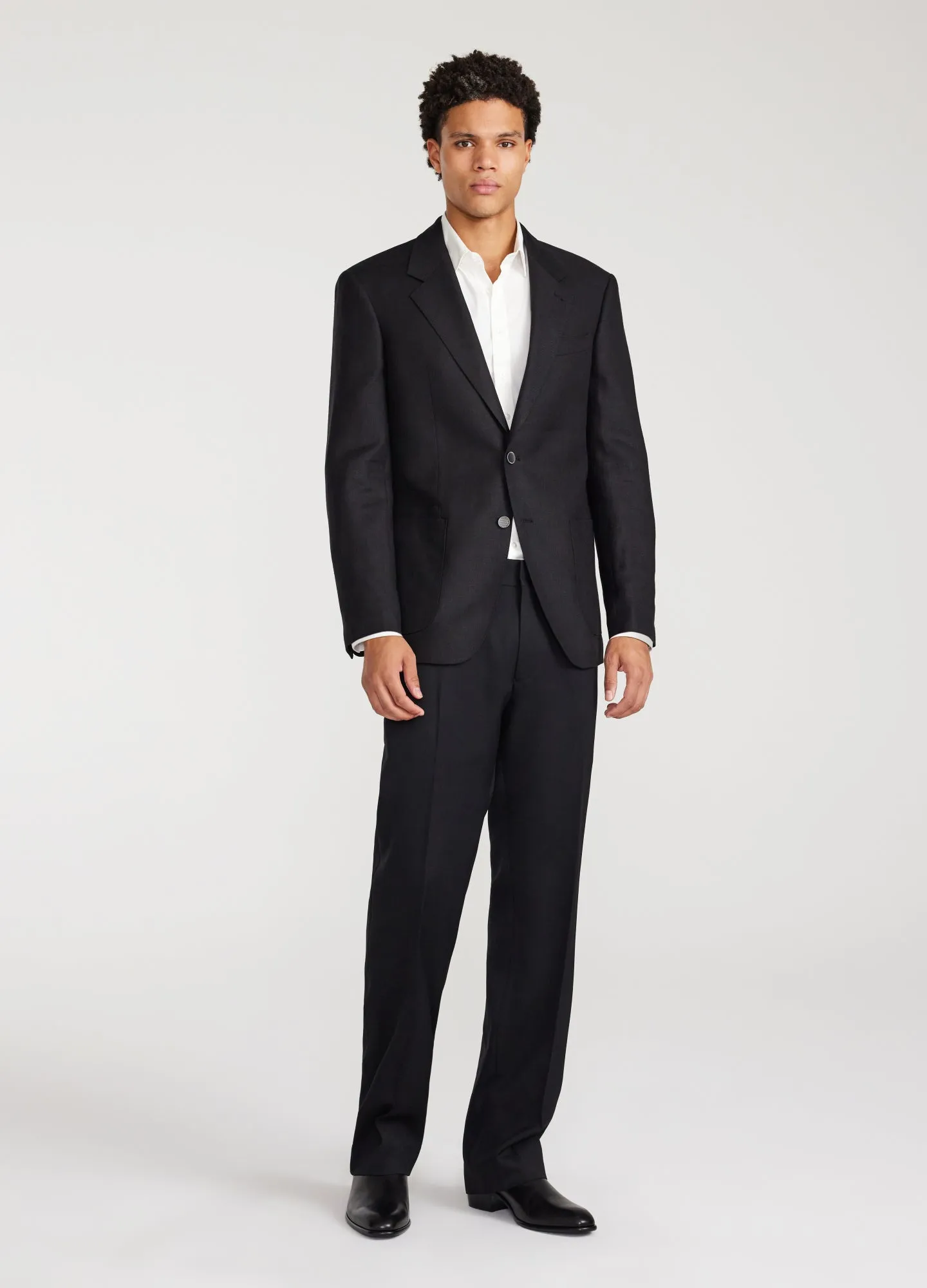 Linen Wool Hopsack Blazer Black sold by Calibre product image thumbnail 2