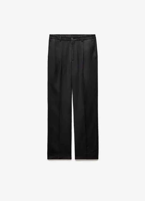 Relaxed Pleated Soft Pants Black sold by Calibre