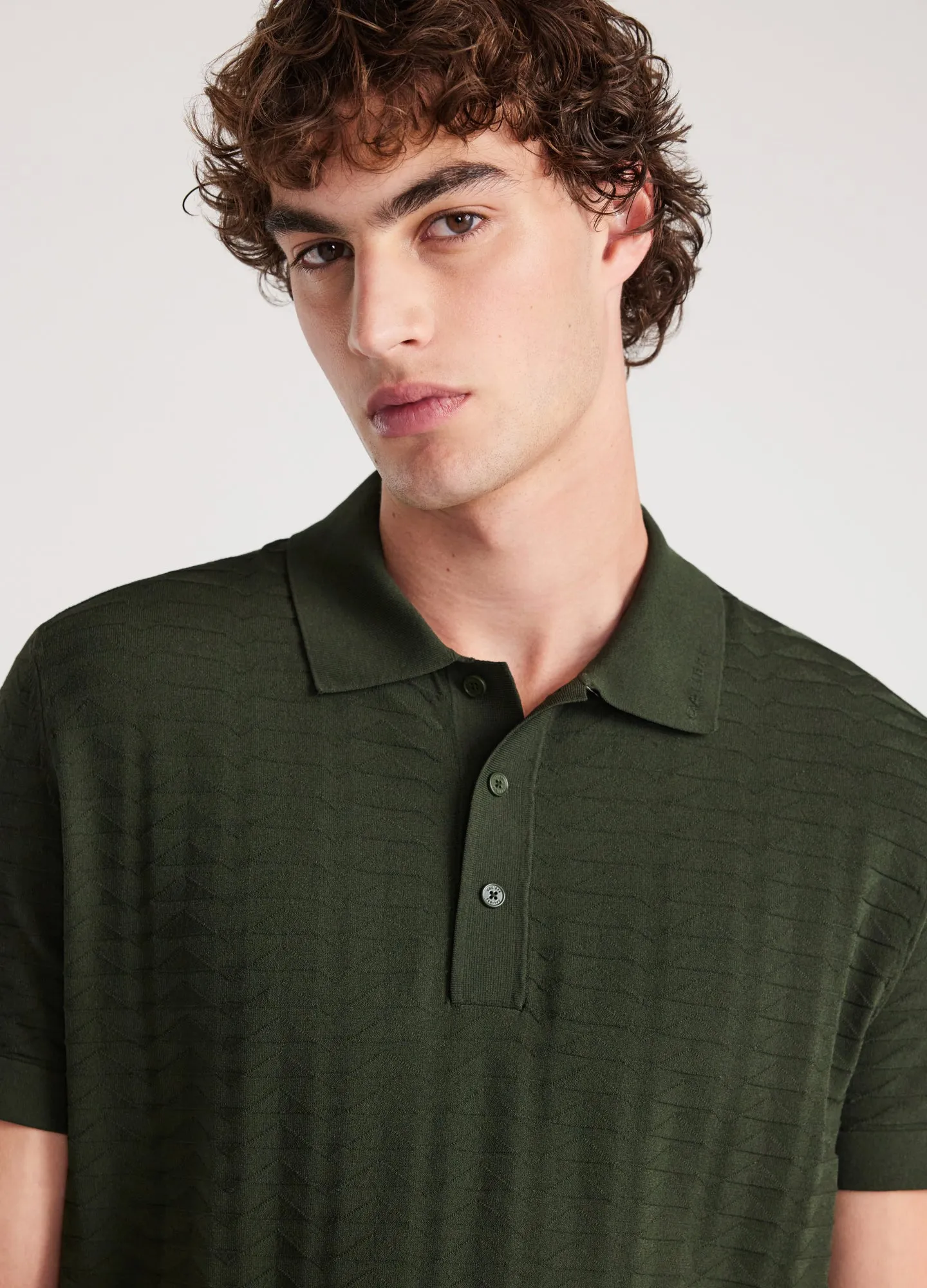 Triangle Knit Polo Pine Green sold by Calibre product image thumbnail 4