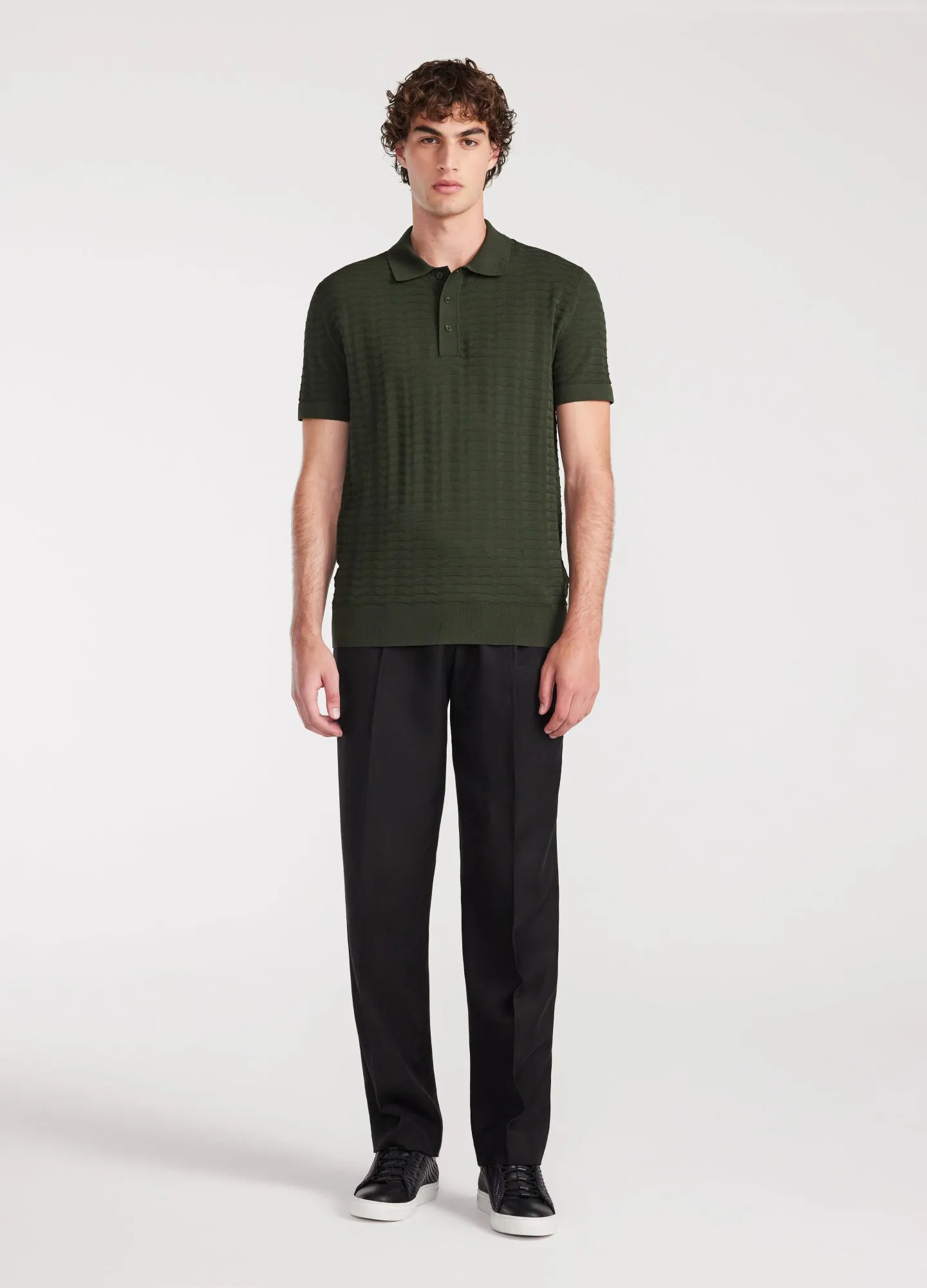 Triangle Knit Polo Pine Green sold by Calibre product image thumbnail 3