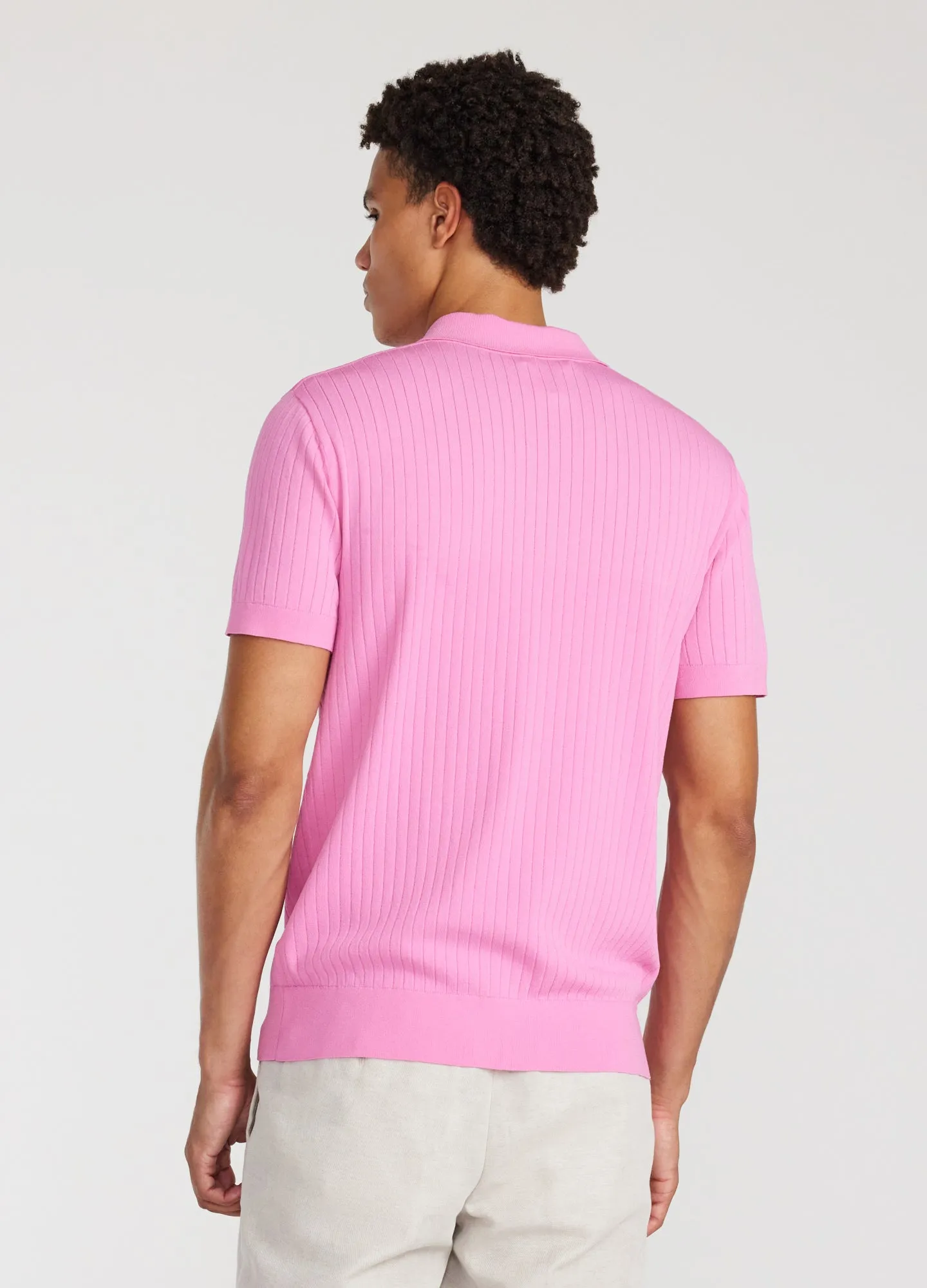 Sheer Stripe Polo Ultra Pink sold by Calibre product image thumbnail 5