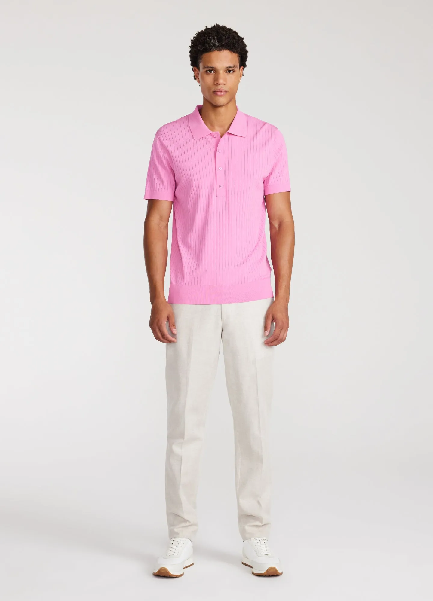 Sheer Stripe Polo Ultra Pink sold by Calibre product image thumbnail 2