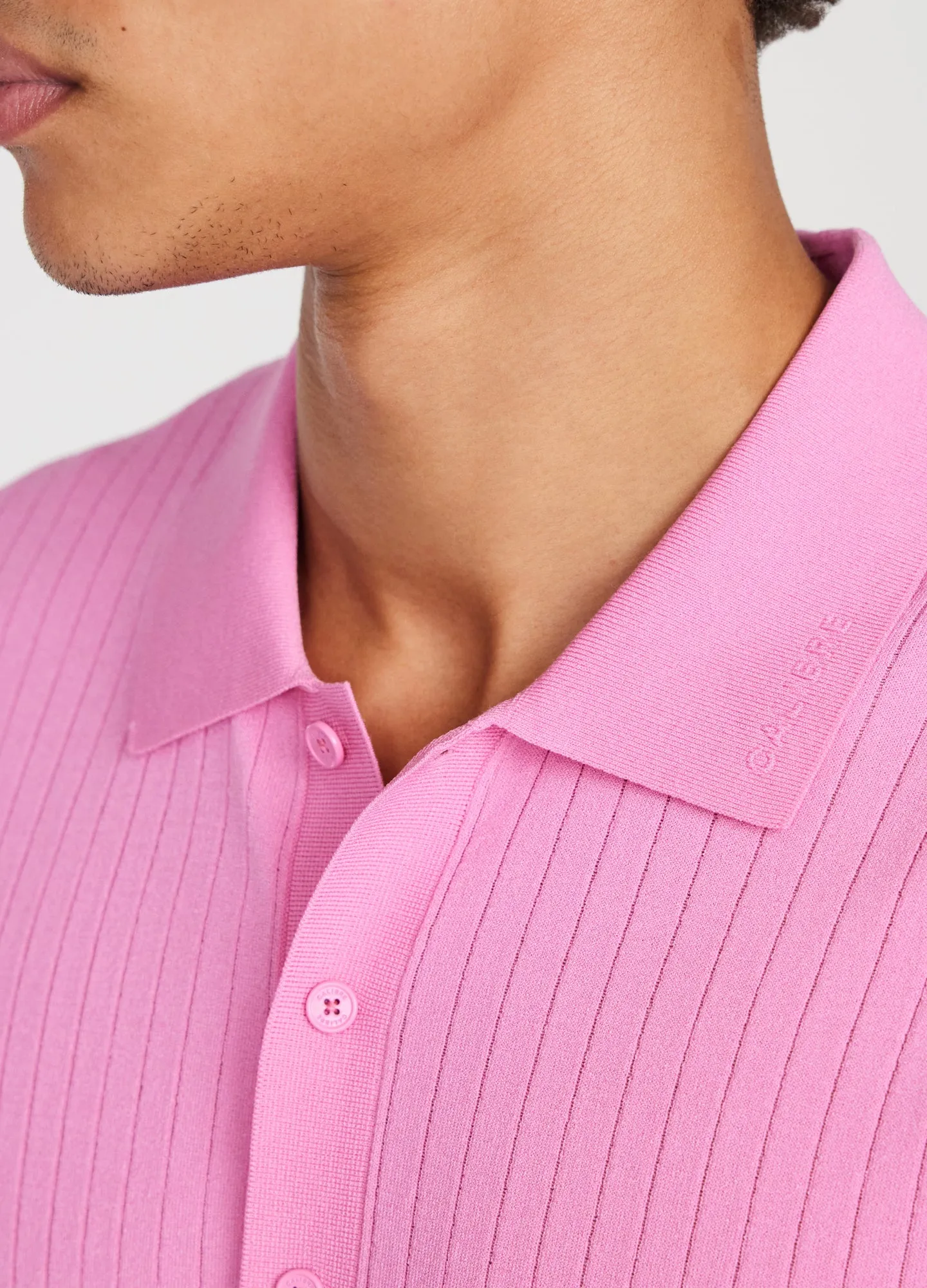 Sheer Stripe Polo Ultra Pink sold by Calibre product image thumbnail 4