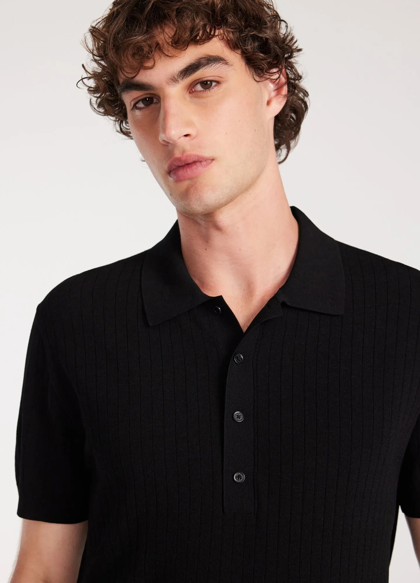 Sheer Stripe Polo Black sold by Calibre product image thumbnail 4