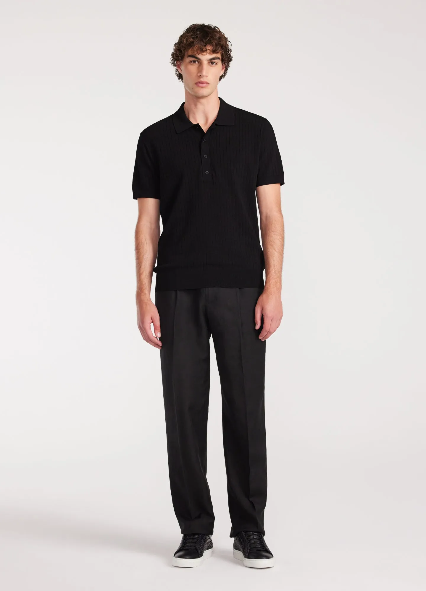 Sheer Stripe Polo Black sold by Calibre product image thumbnail 2