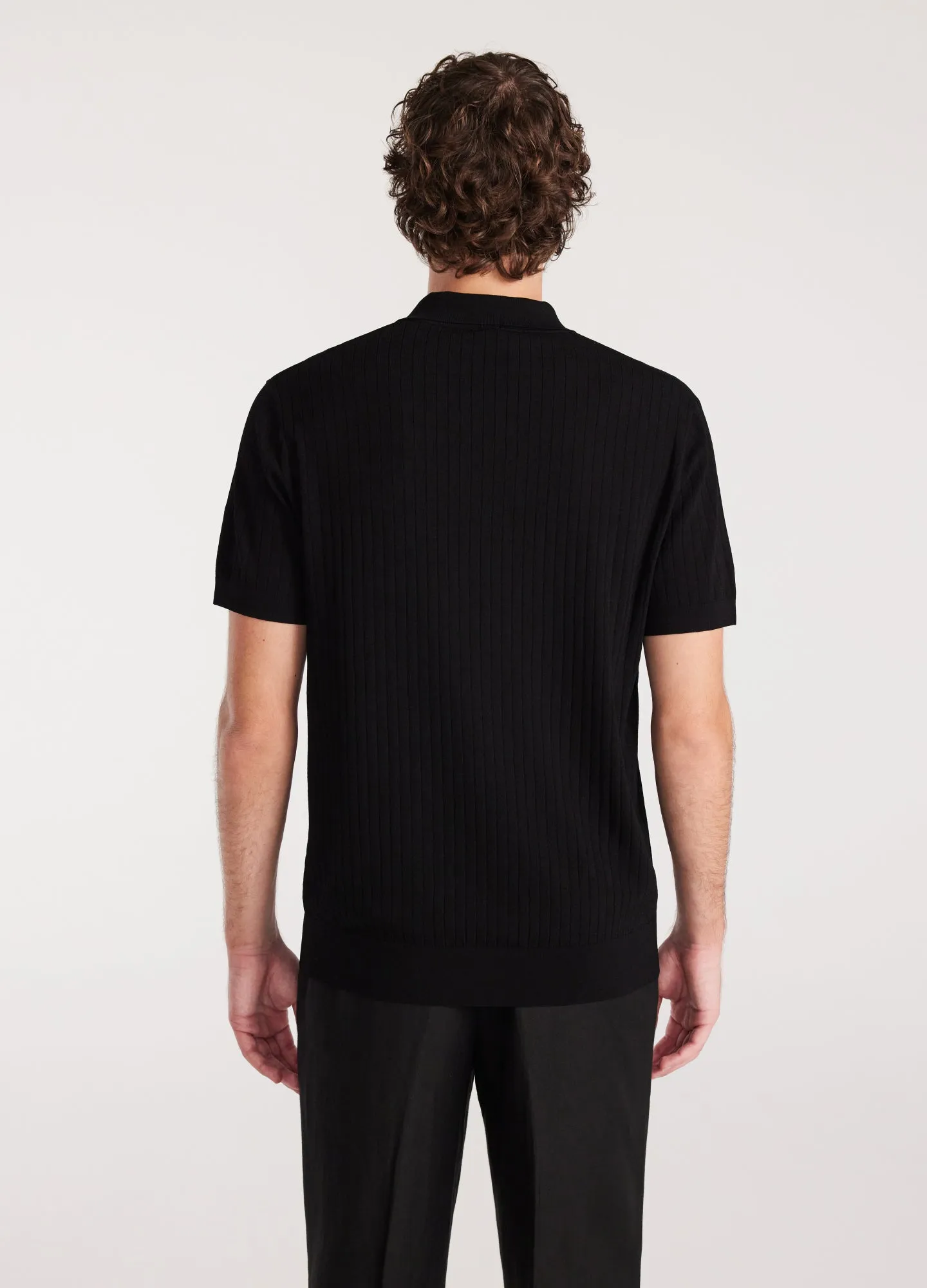 Sheer Stripe Polo Black sold by Calibre product image thumbnail 5