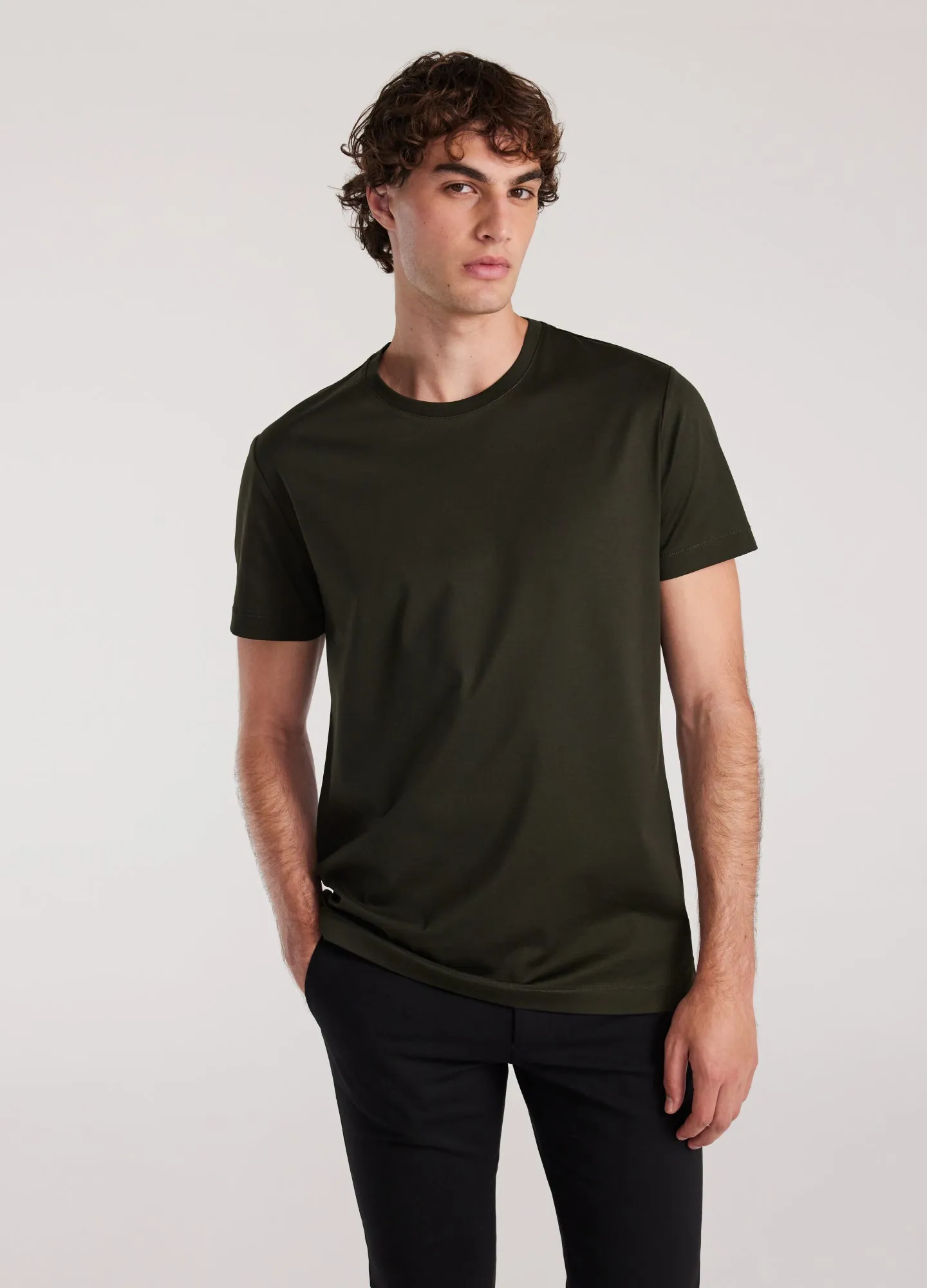 Mercerised Crew T-shirt Army Green sold by Calibre product image thumbnail 3