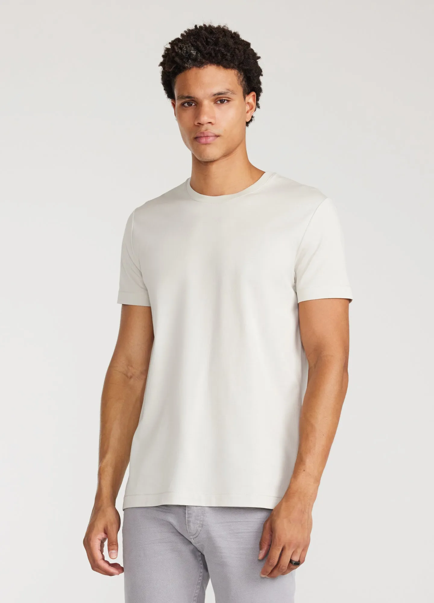 Mercerised Crew T-shirt Salt sold by Calibre product image thumbnail 3