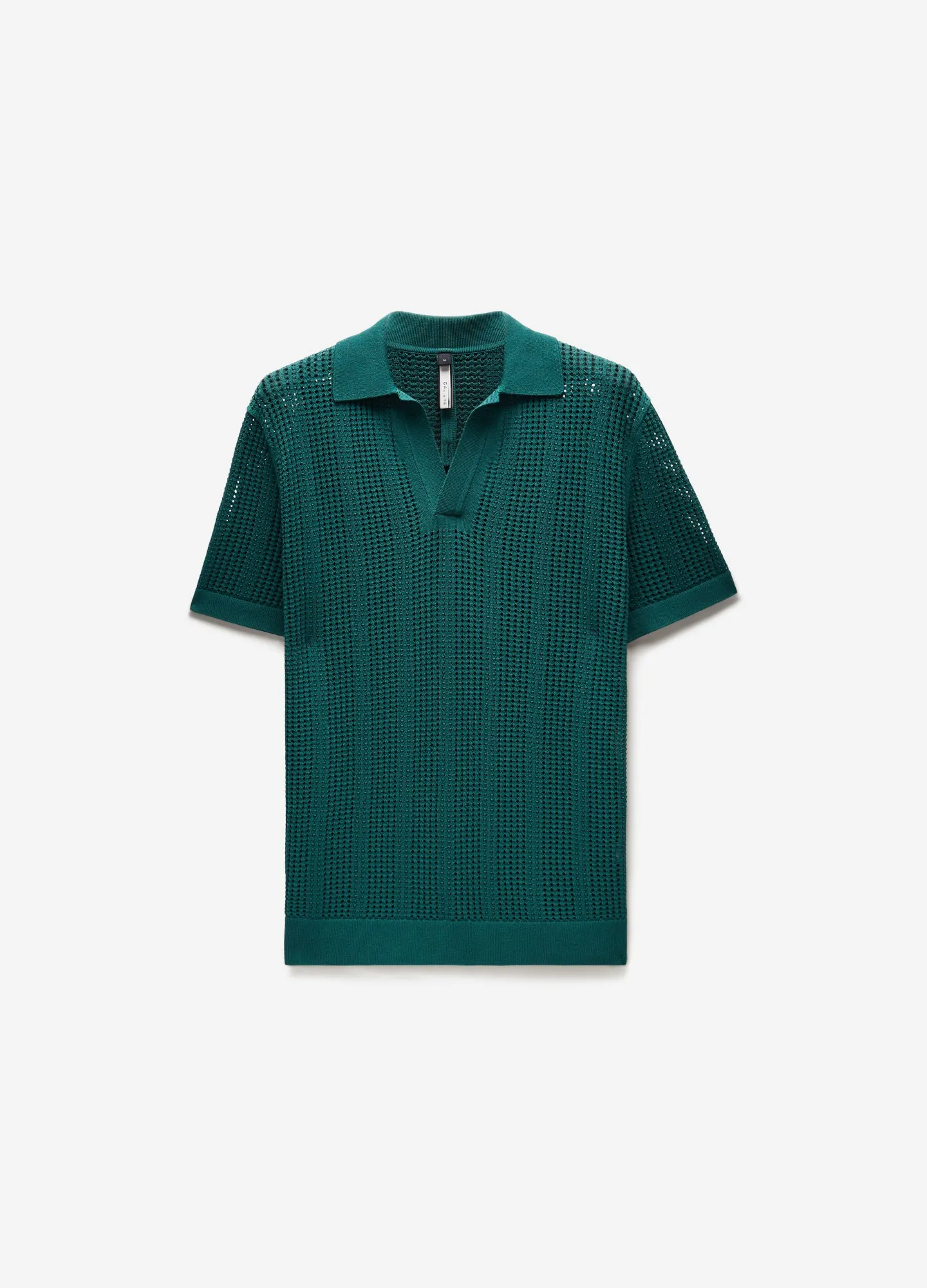 Self Stripe Mesh Knit Polo Jade sold by Calibre