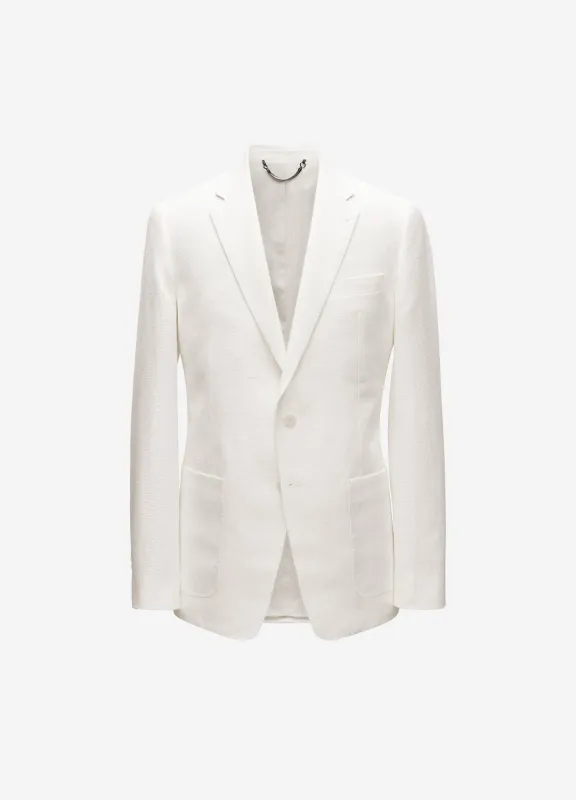 Basketweave Blazer White sold by Calibre