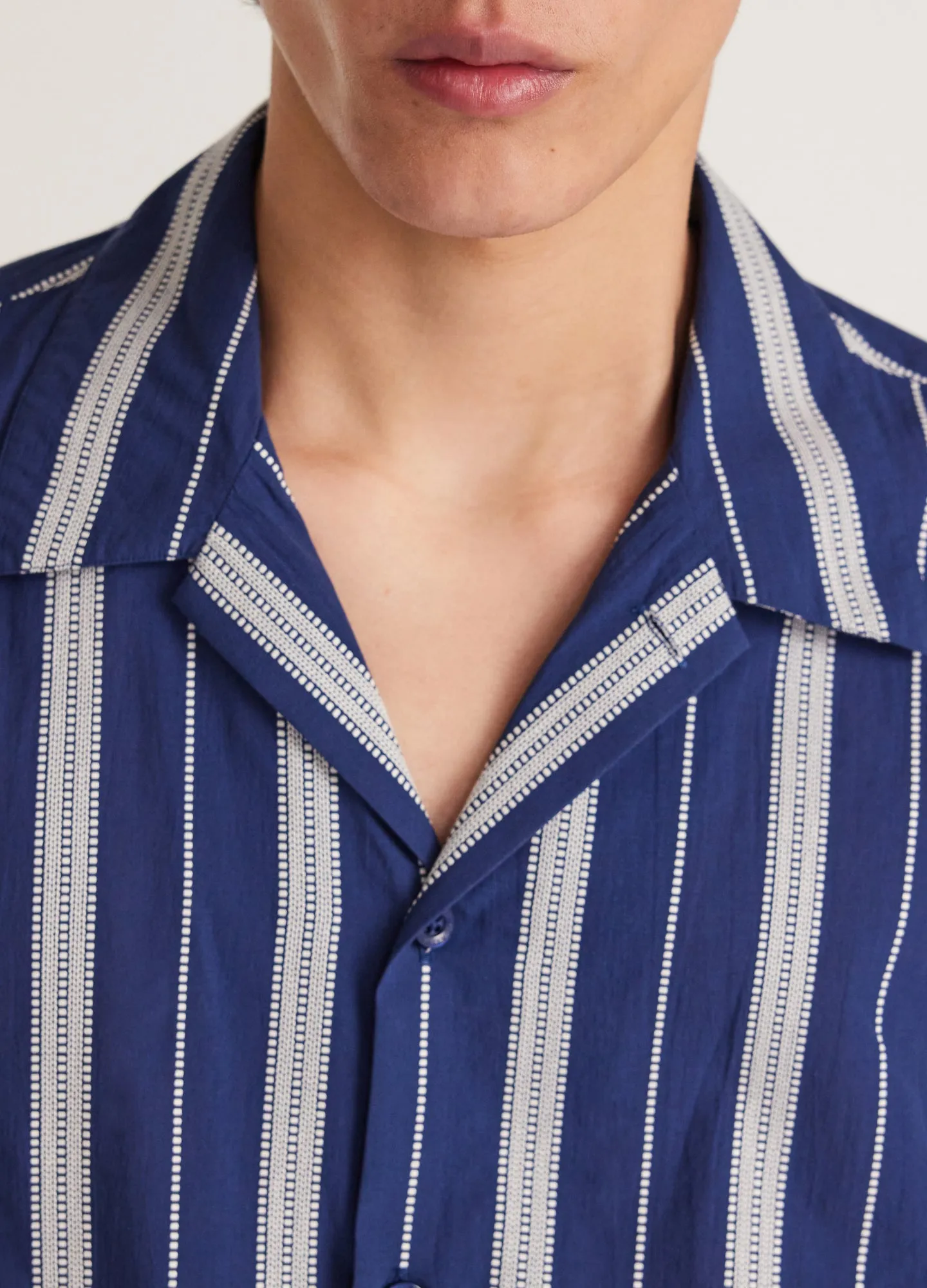 Embroidered Stripe Short Sleeve Shirt Navy sold by Calibre product image thumbnail 4