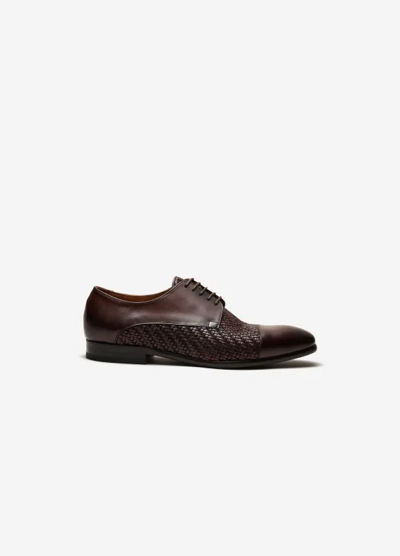 Leather Weave Derby Tan Dark sold by Calibre