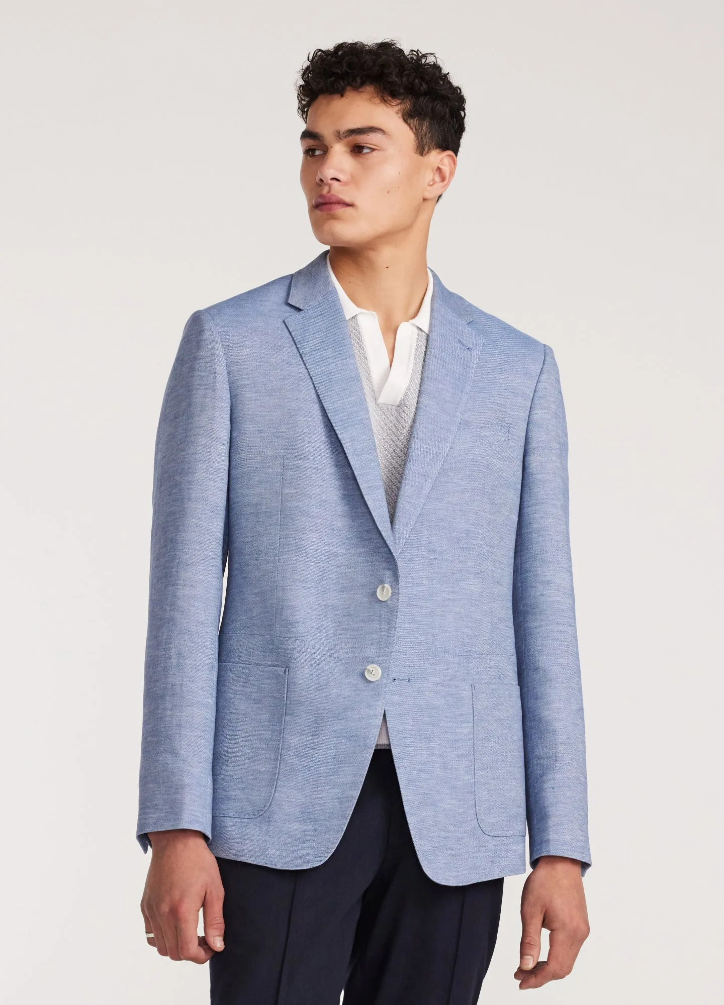 Lyocell Linen Blazer Blue sold by Calibre product image thumbnail 3