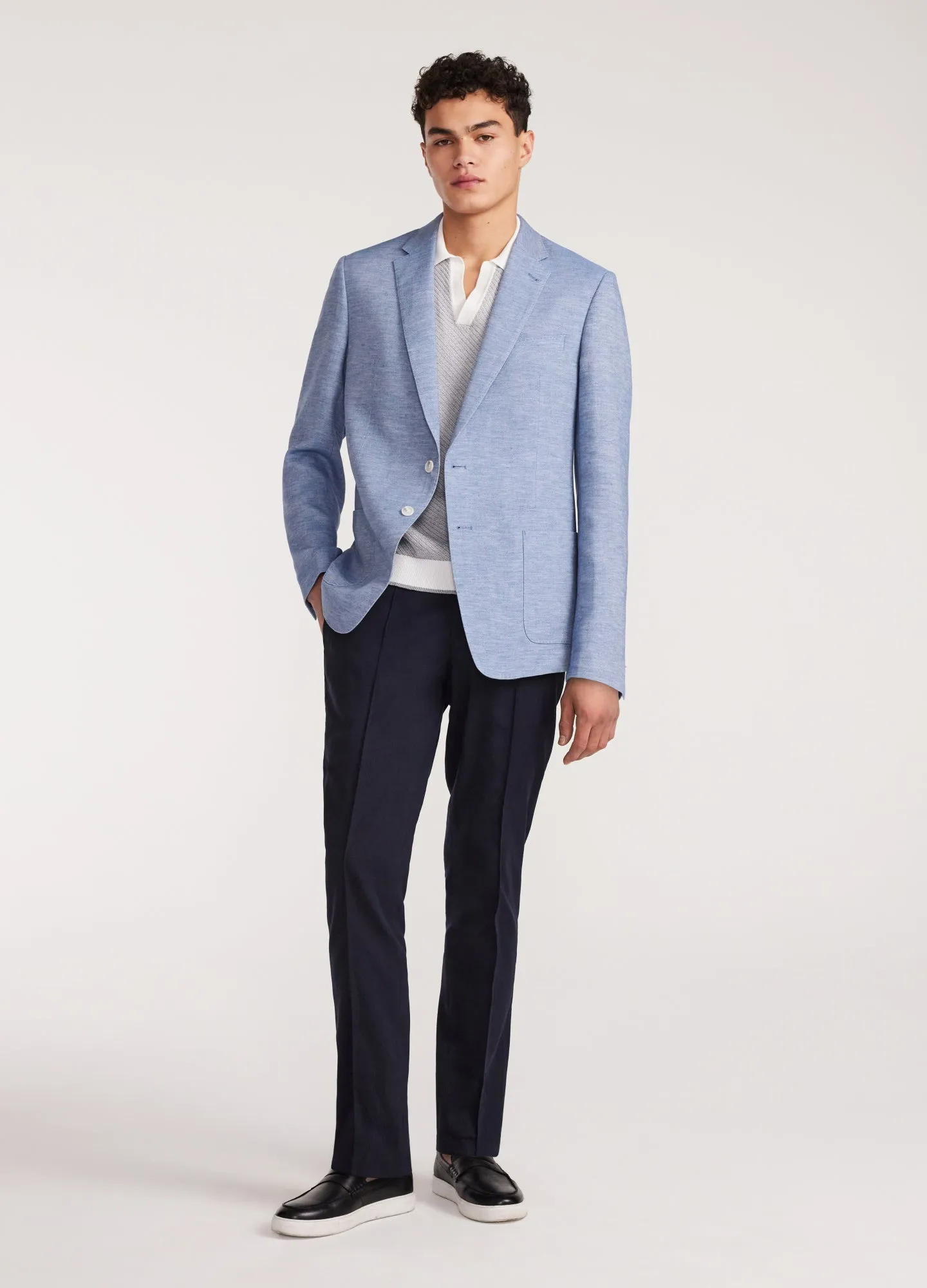 Lyocell Linen Blazer Blue sold by Calibre product image thumbnail 2