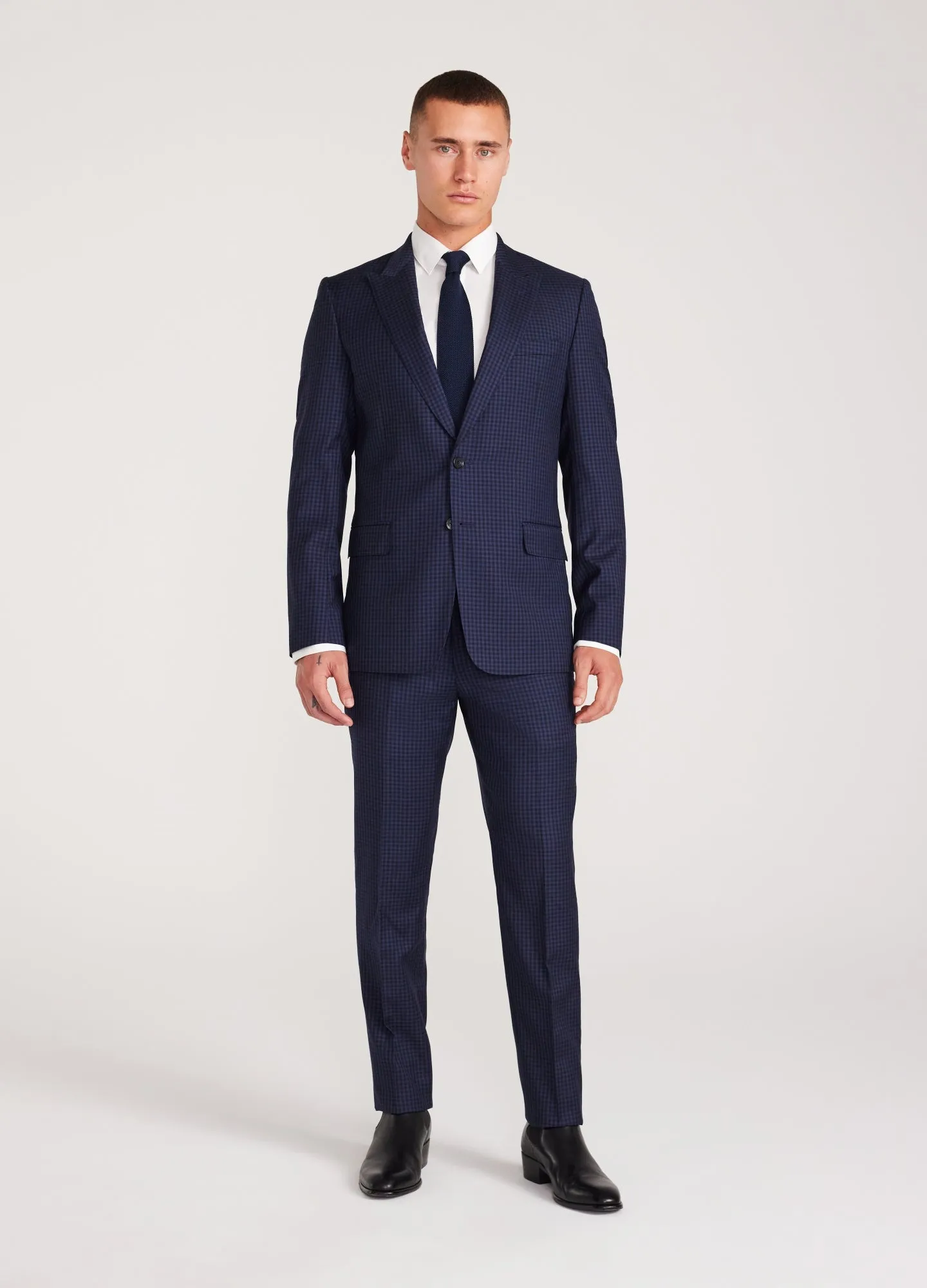 Gingham Suit Pants Navy sold by Calibre product image thumbnail 2