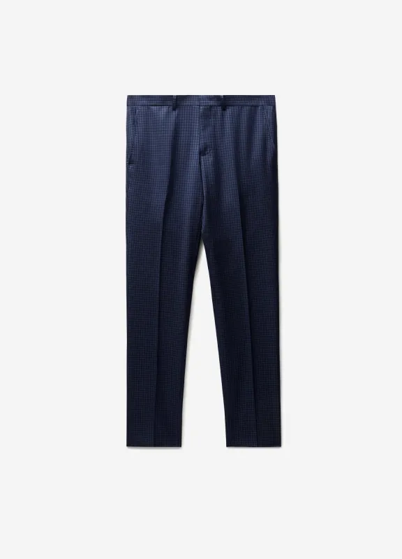 Gingham Suit Pants Navy sold by Calibre