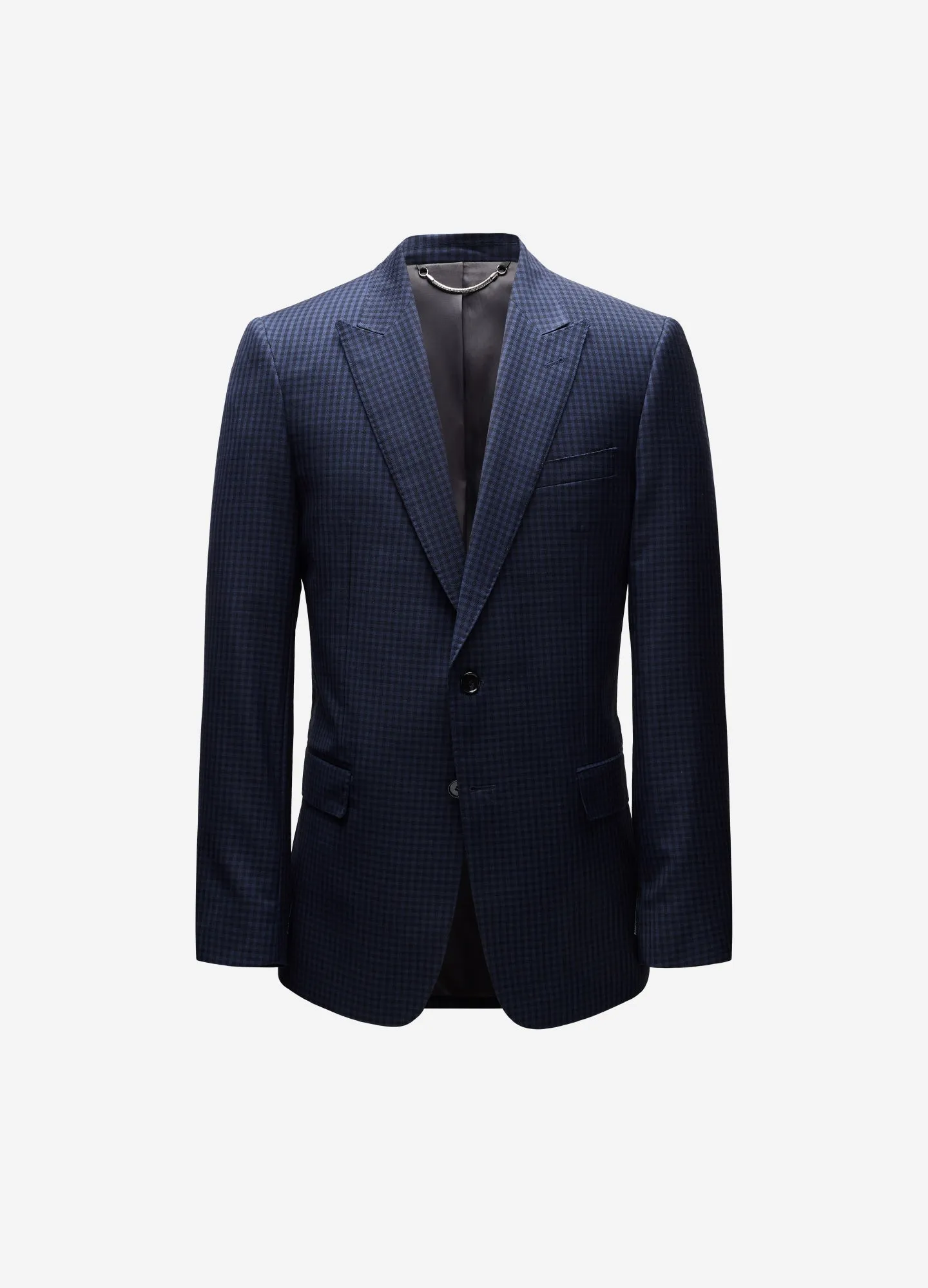 Gingham Suit Jacket Navy sold by Calibre