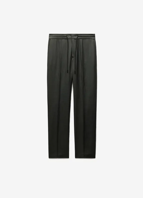 Linen Blend Drawstring Pants Pine sold by Calibre