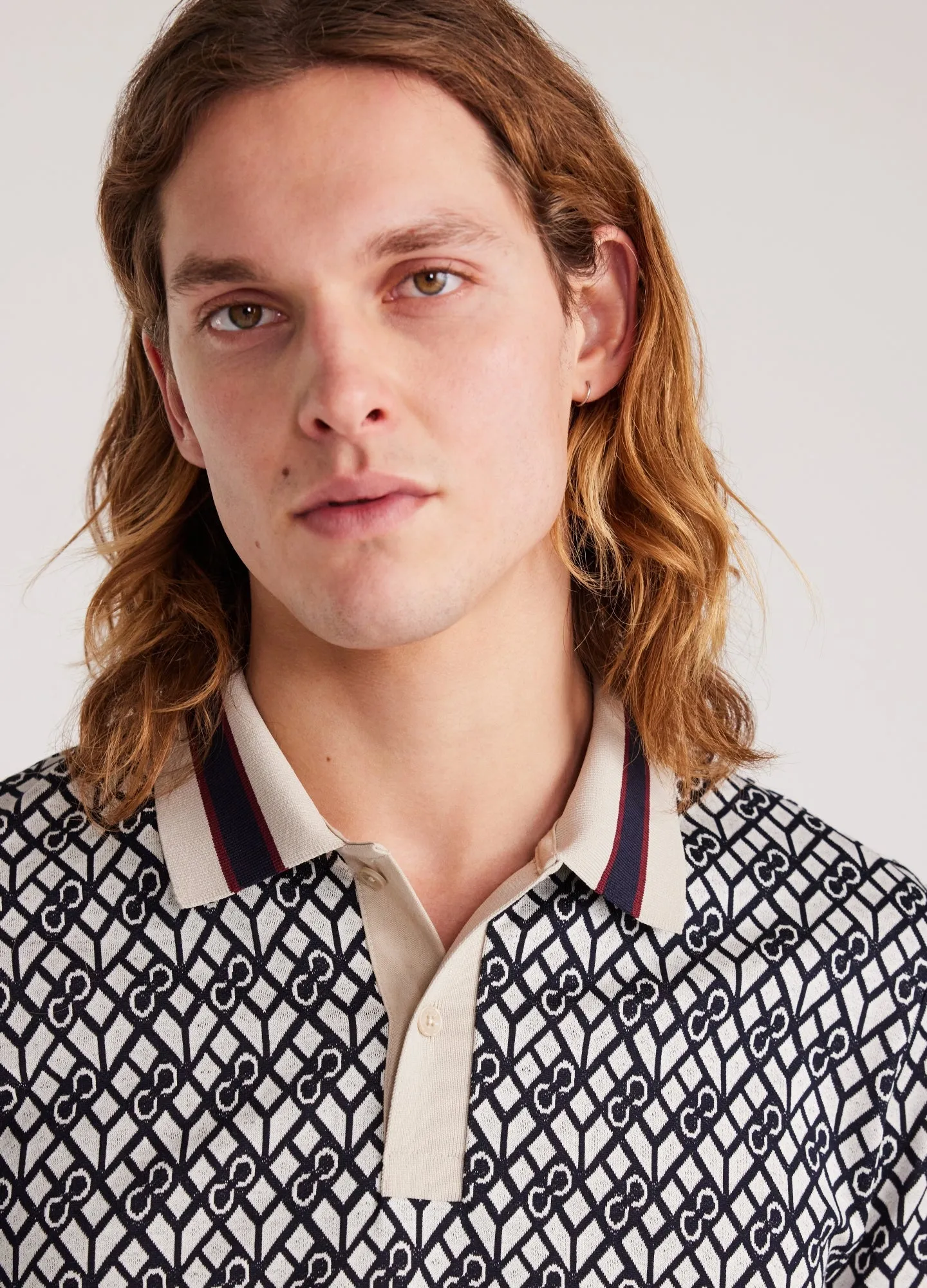 Monogram Jacquard Polo Navy sold by Calibre product image thumbnail 4