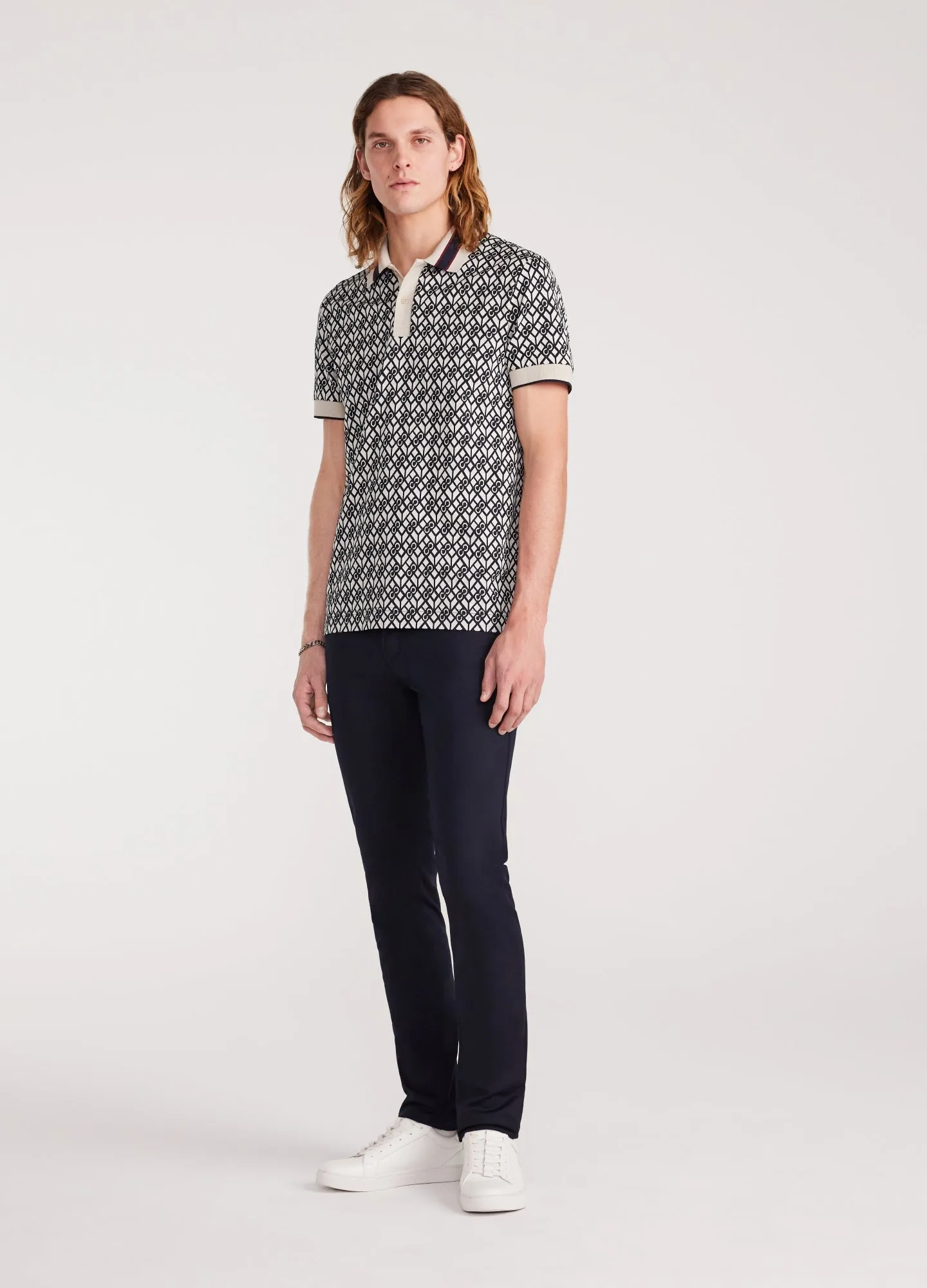 Monogram Jacquard Polo Navy sold by Calibre product image thumbnail 2