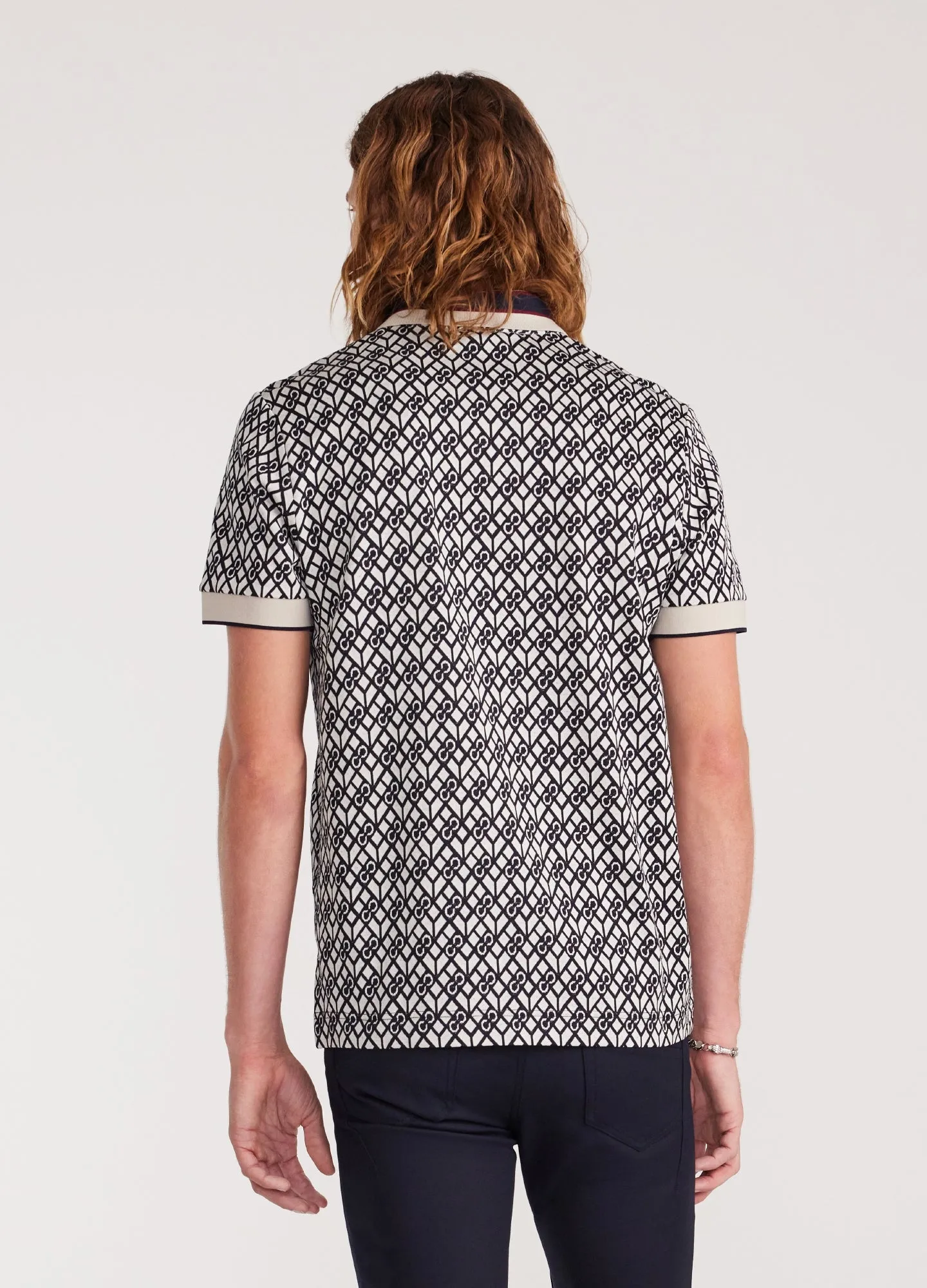 Monogram Jacquard Polo Navy sold by Calibre product image thumbnail 5