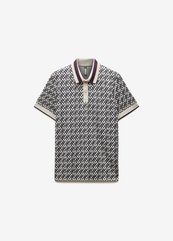 Monogram Jacquard Polo Navy sold by Calibre