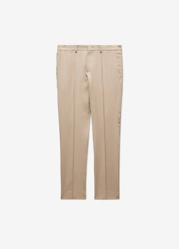 Linen Cotton Crepe Suit Pants Walnut sold by Calibre