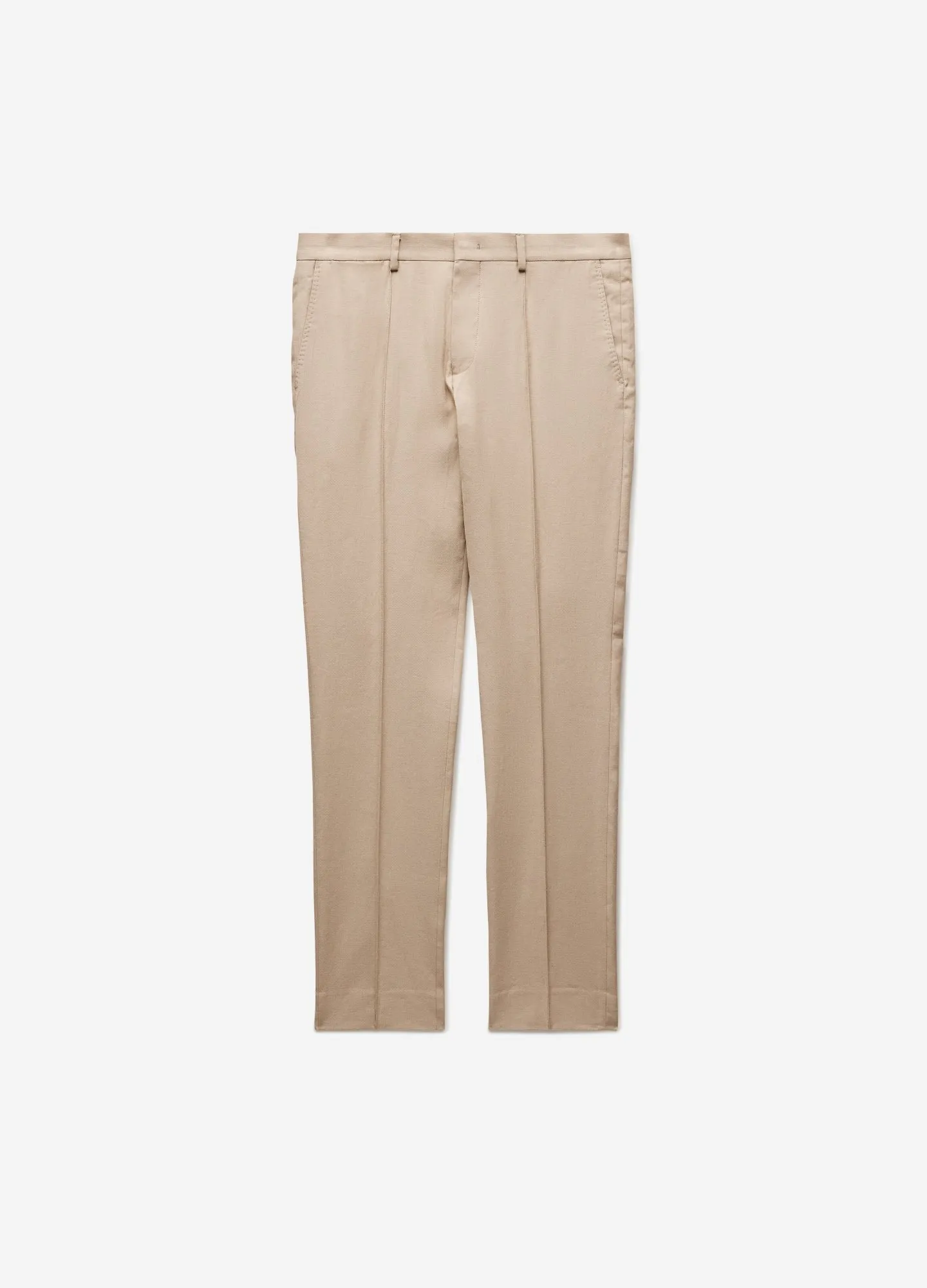 Linen Cotton Crepe Suit Pants Walnut sold by Calibre