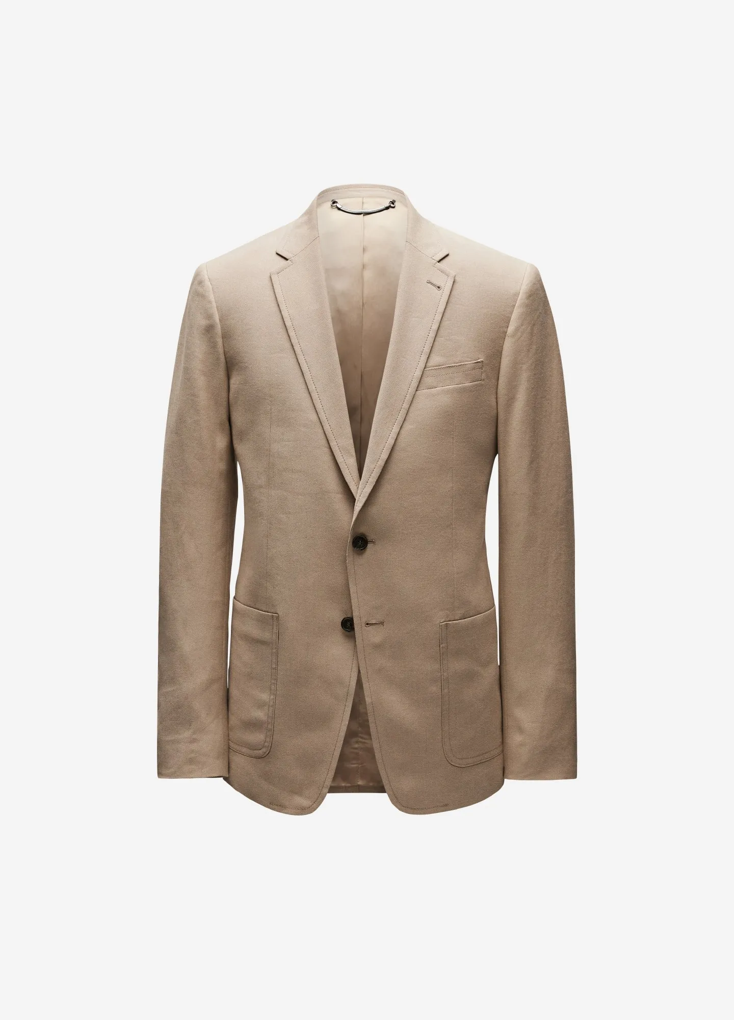 Linen Cotton Crepe Suit Jacket Walnut sold by Calibre