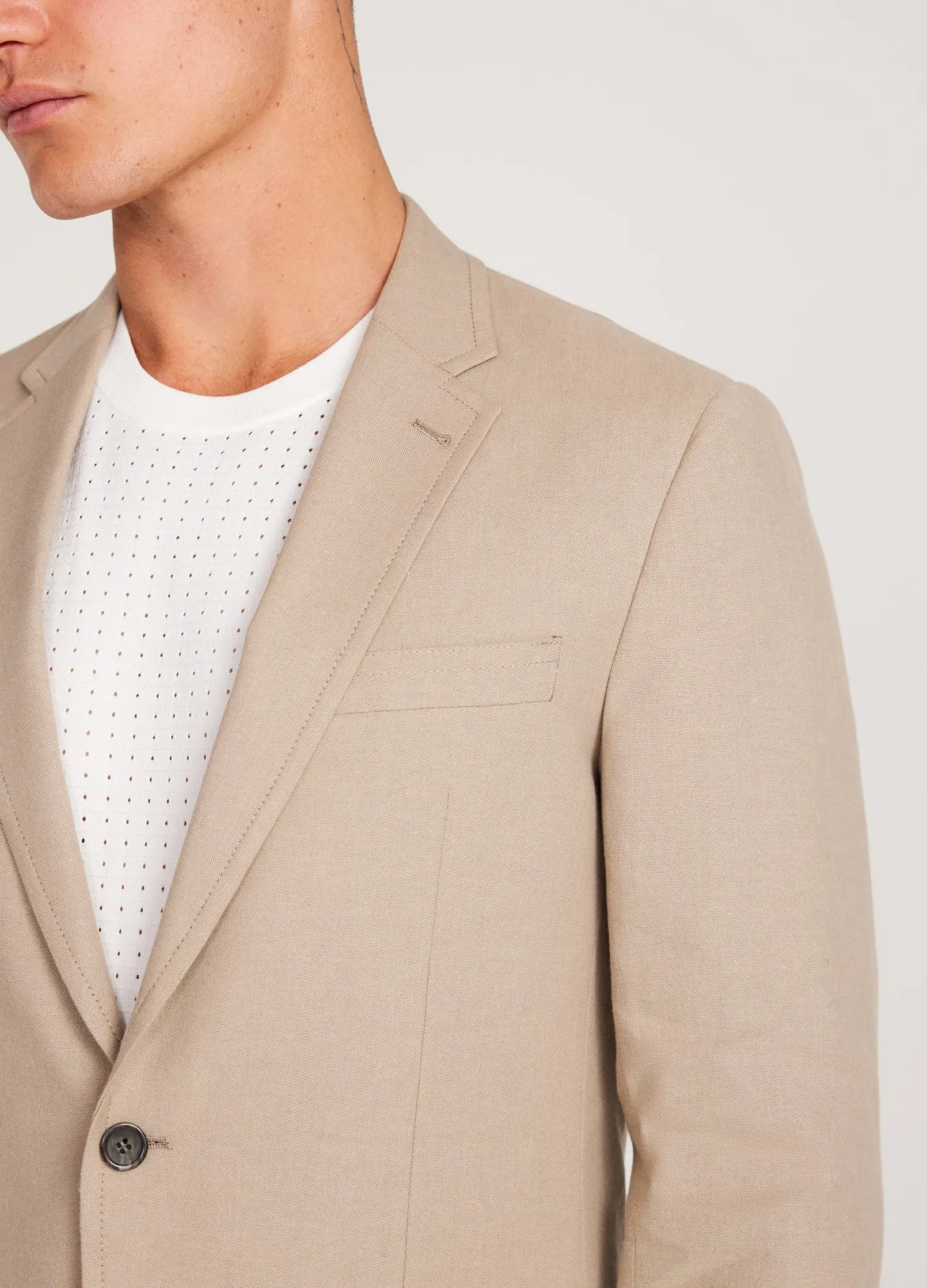 Linen Cotton Crepe Suit Jacket Walnut sold by Calibre product image thumbnail 4
