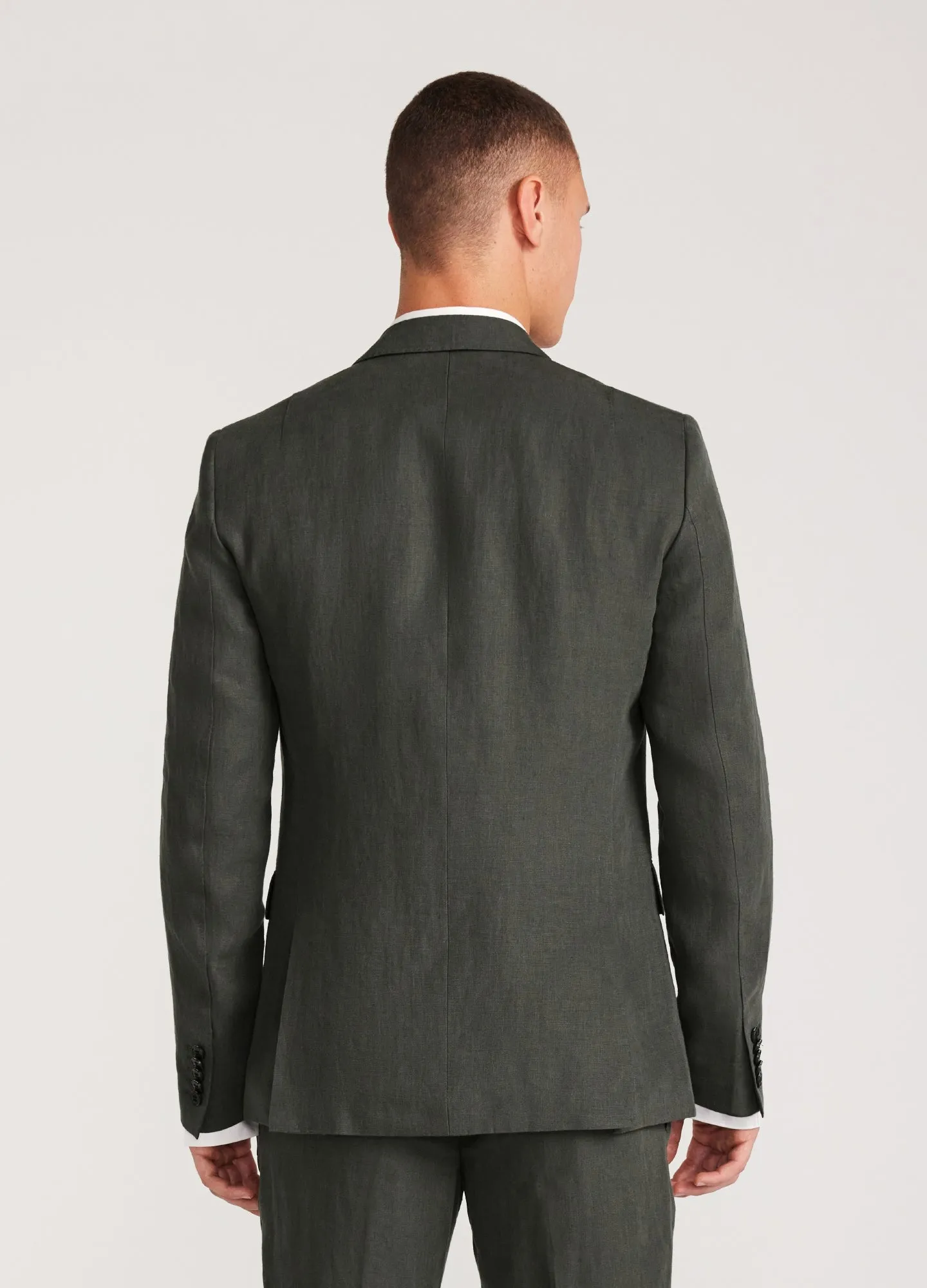 Linen Blazer Dark Khaki sold by Calibre product image thumbnail 5