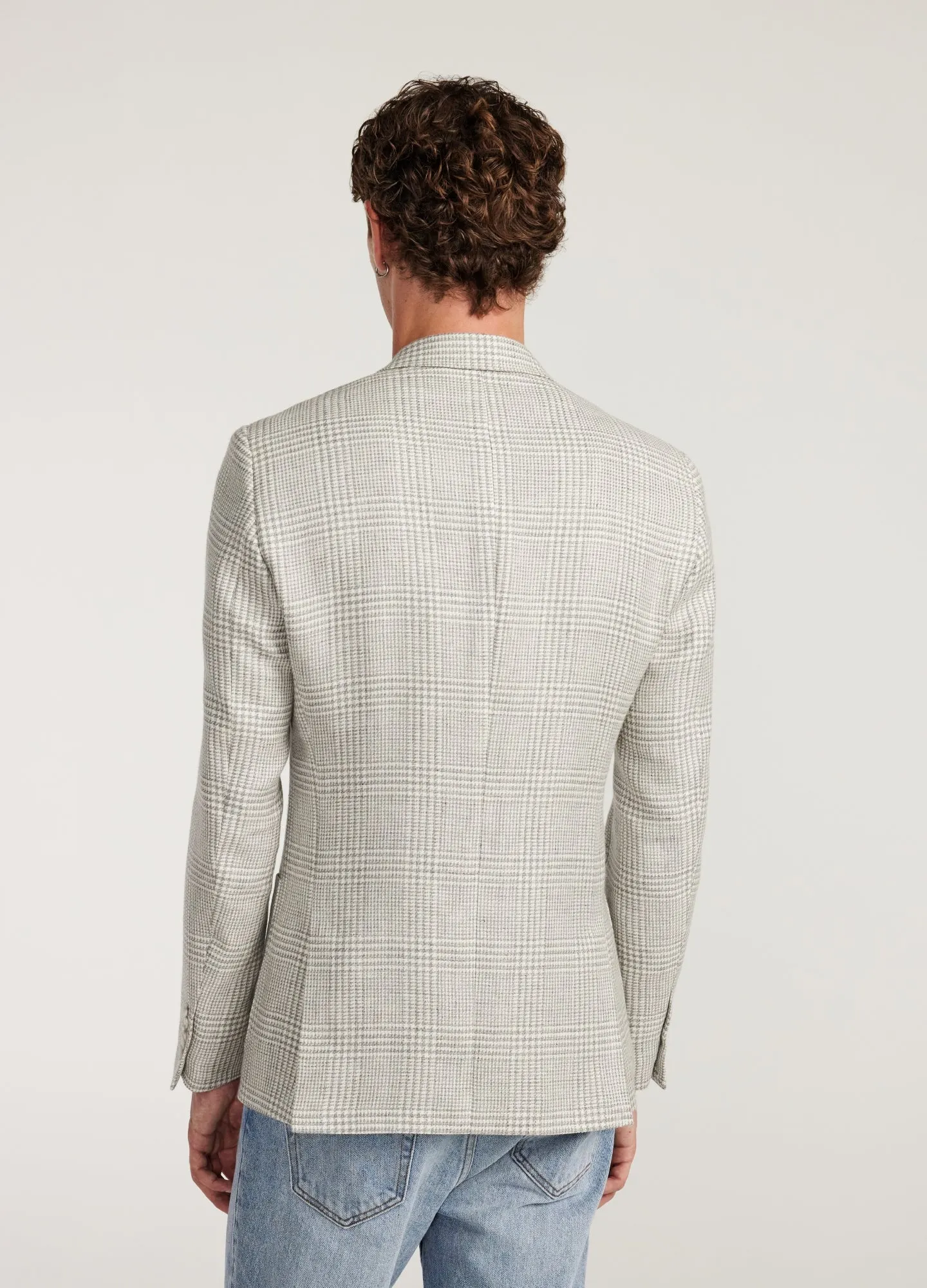 Wool Linen Check Blazer Silver sold by Calibre product image thumbnail 5