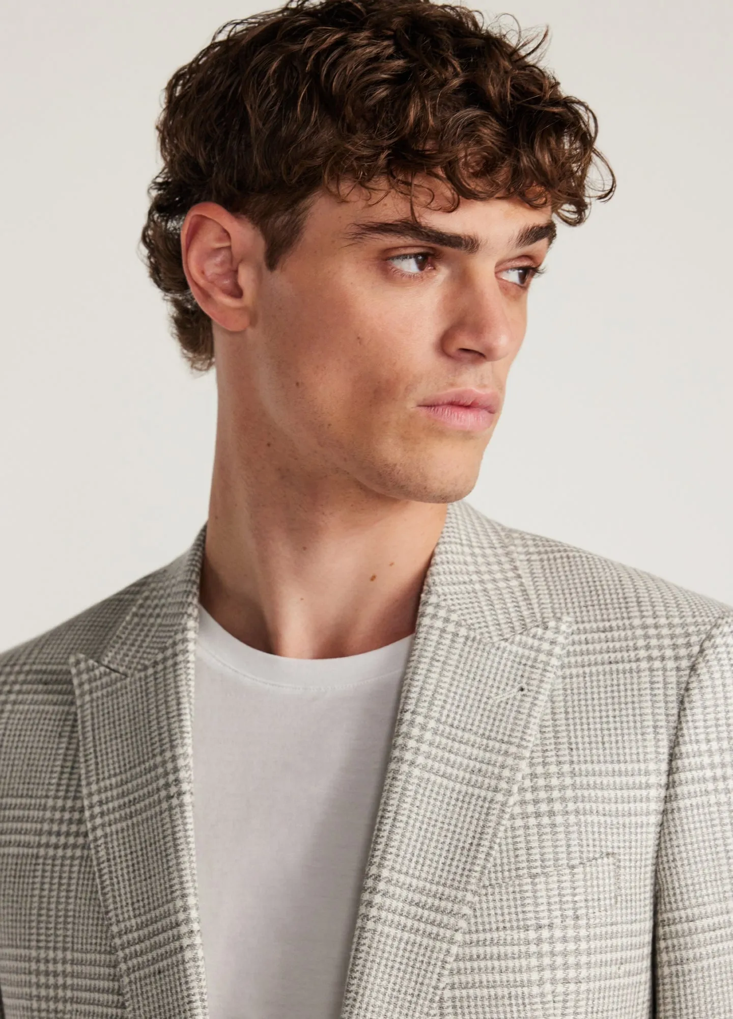 Wool Linen Check Blazer Silver sold by Calibre product image thumbnail 4