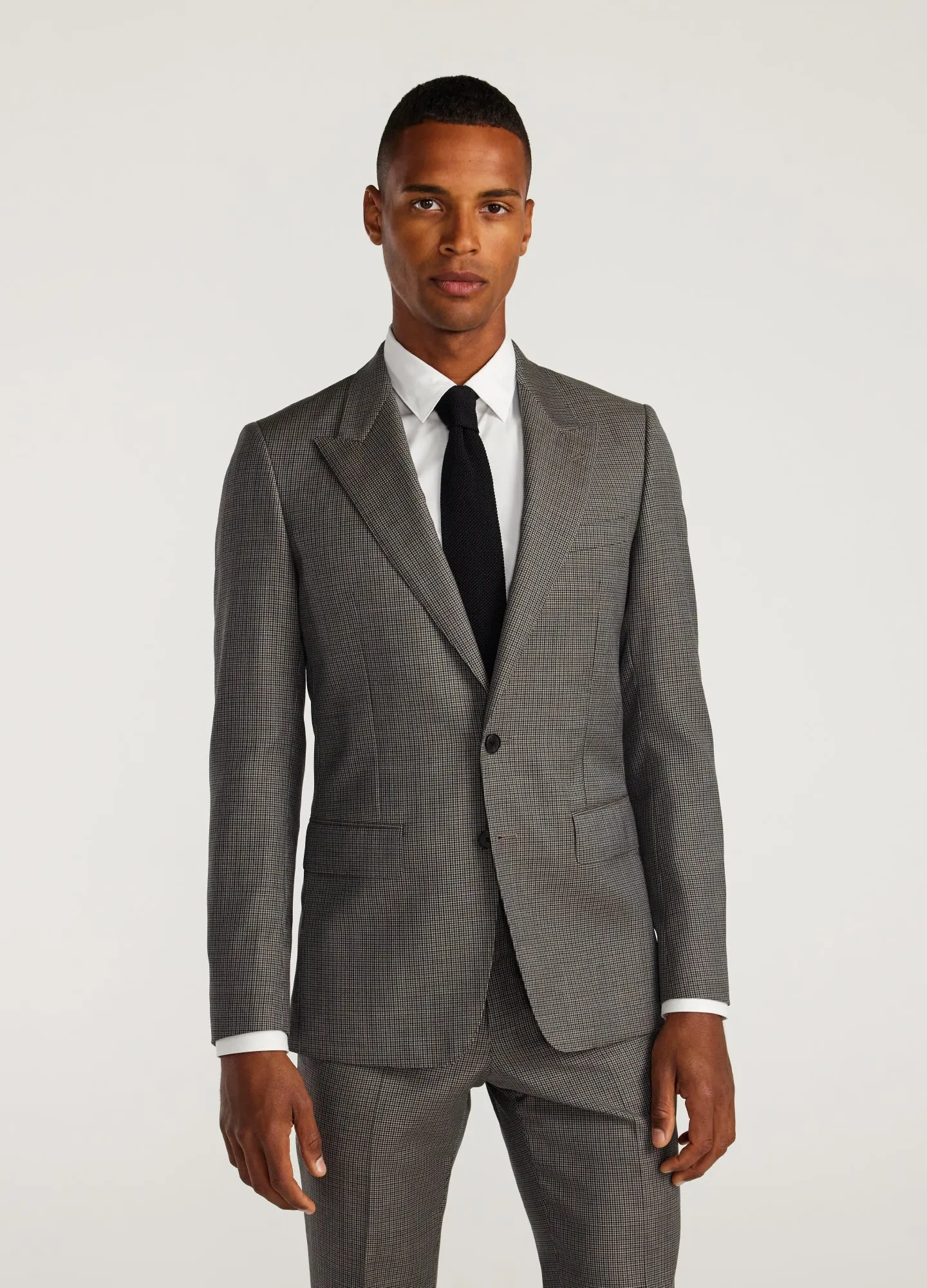Micro Check Suit Jacket Taupe sold by Calibre product image thumbnail 3