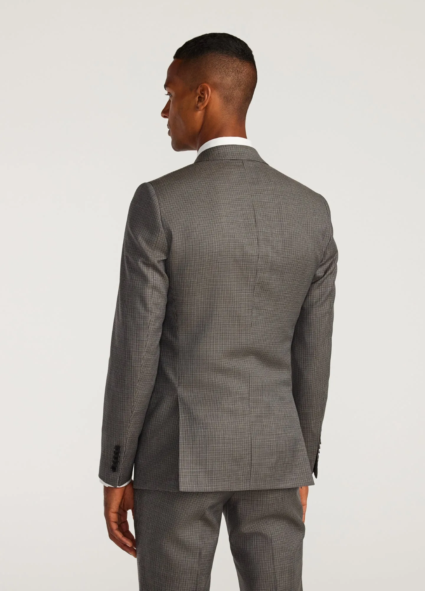 Micro Check Suit Jacket Taupe sold by Calibre product image thumbnail 5